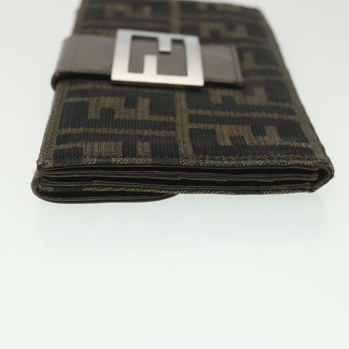 FENDI Zucca Canvas Long Wallet Black Brown 2400-31133 018 38704