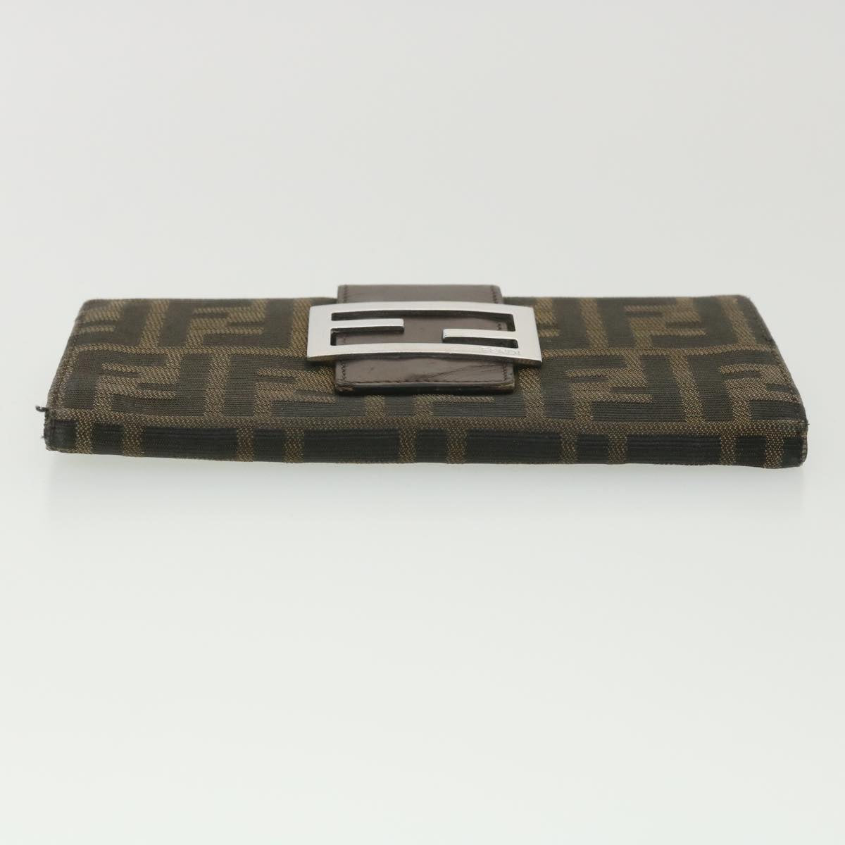 FENDI Zucca Canvas Long Wallet Black Brown 2400-31133 018 38704
