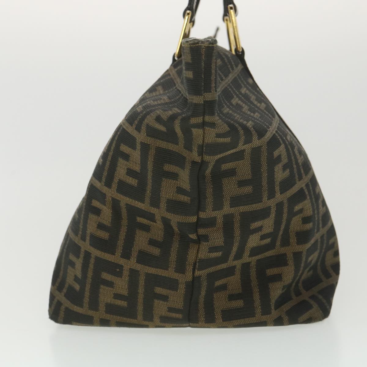 FENDI Zucca Canvas Hand Bag Black Brown 38724