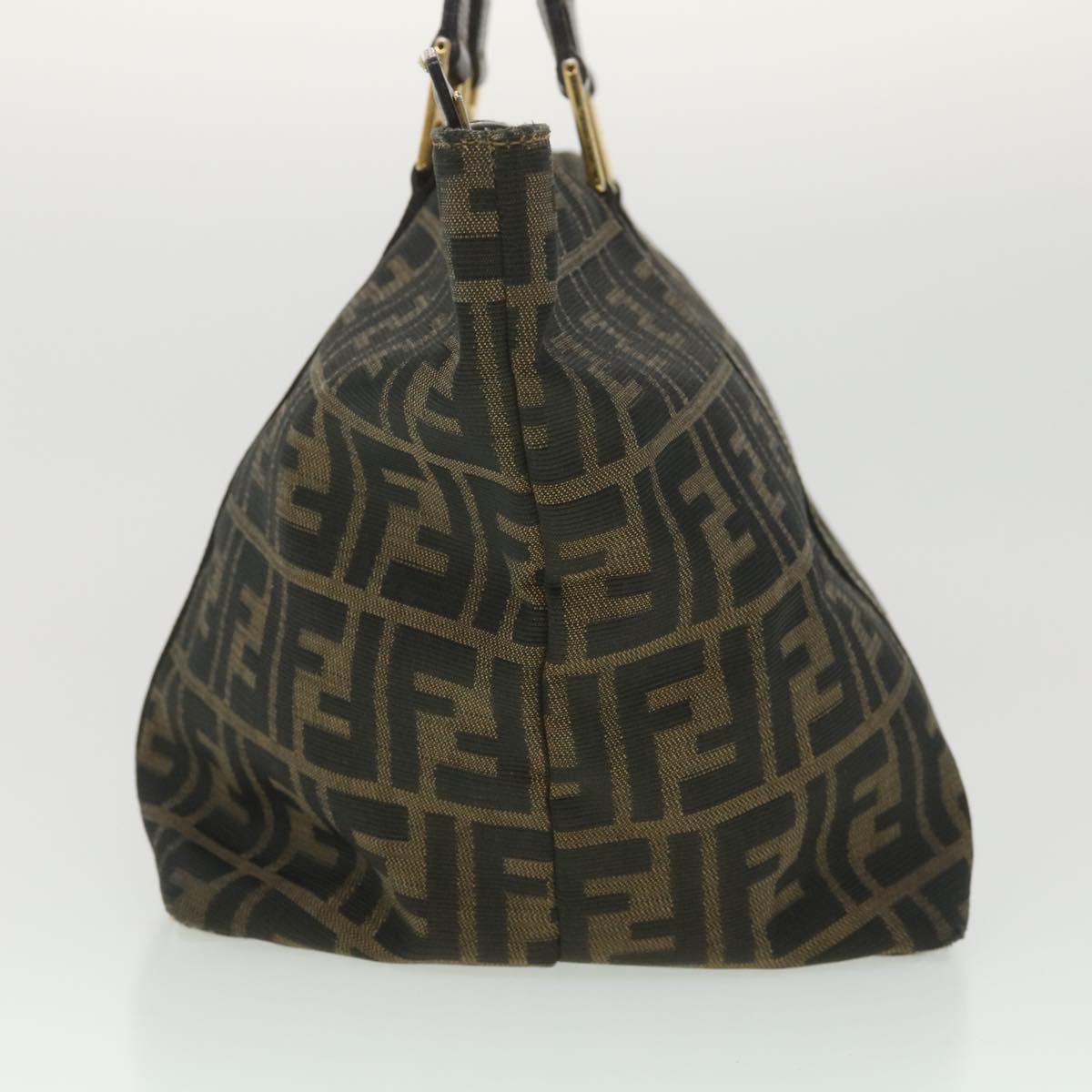 FENDI Zucca Canvas Hand Bag Black Brown 38724