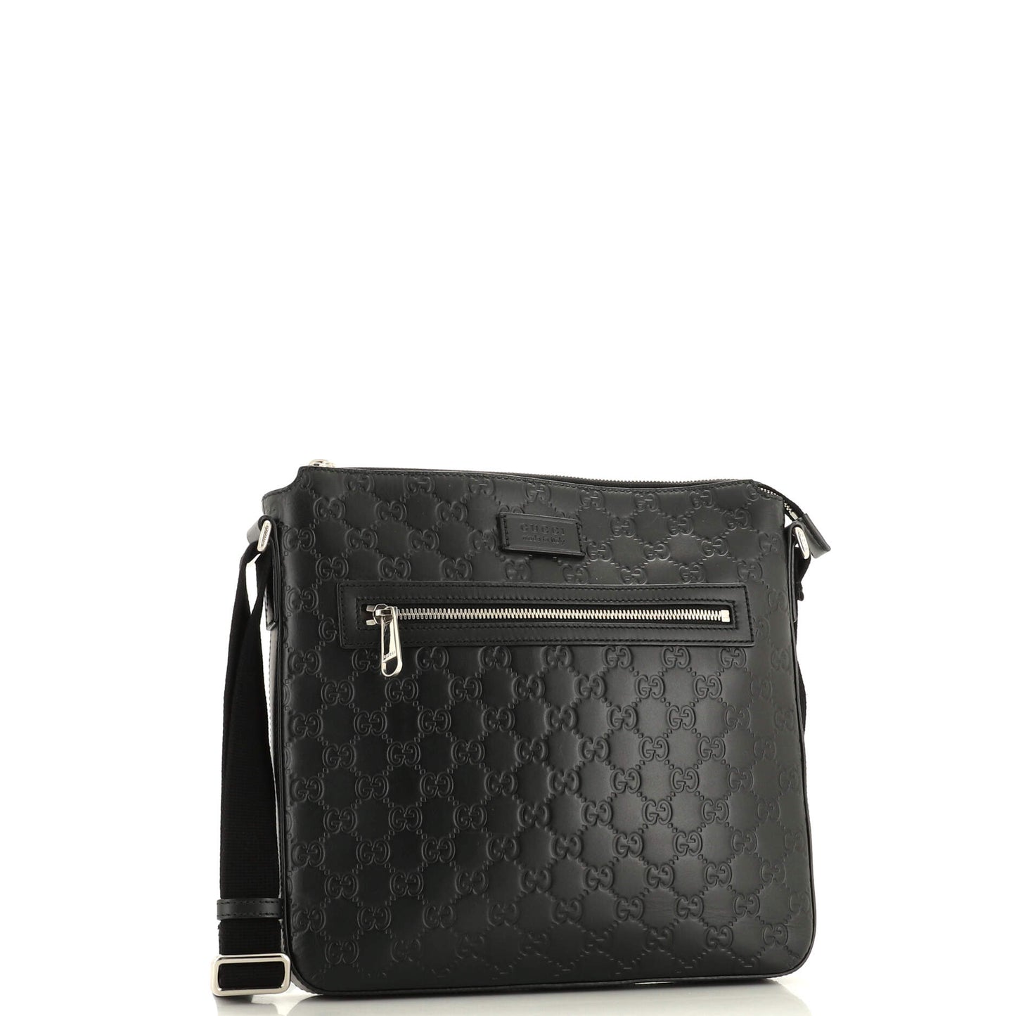 Signature Zip Messenger Bag Guccissima Leather Medium