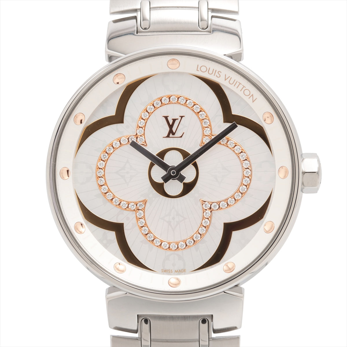 Louis Vuitton Tambur Moon Devine QA019 SS QZ Silver  Panerai 7