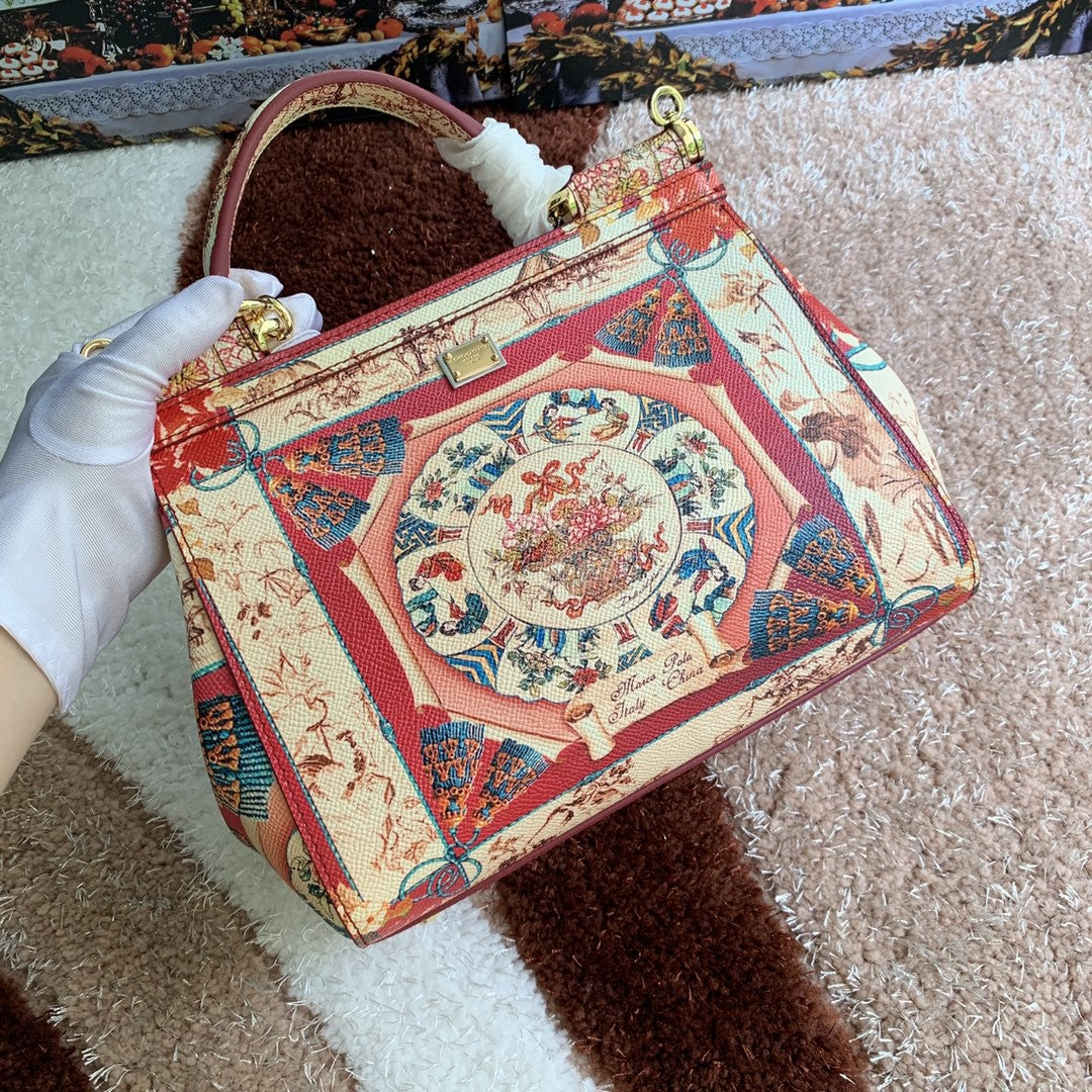 GLAMI MeGLAMIum Sicily Handbag Unique Print Motifs Muticolour For Women 10.2in/26cm GLAMI