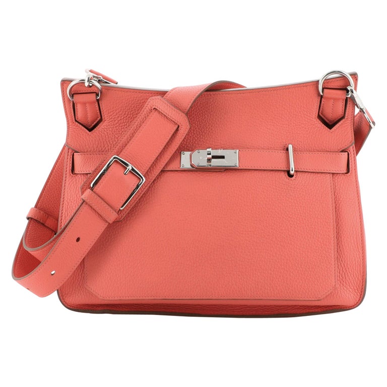 HERMÈS Jypsiere Clemence Red Leather Cross Body Bag-HS