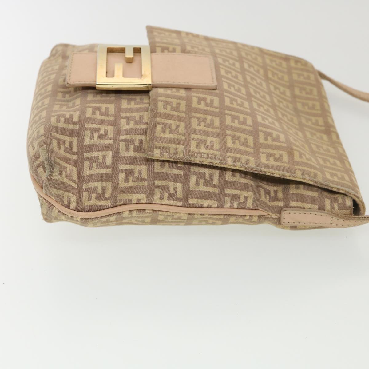 FENDI Zucchino Canvas Mamma Baguette Shoulder Bag Beige 39139
