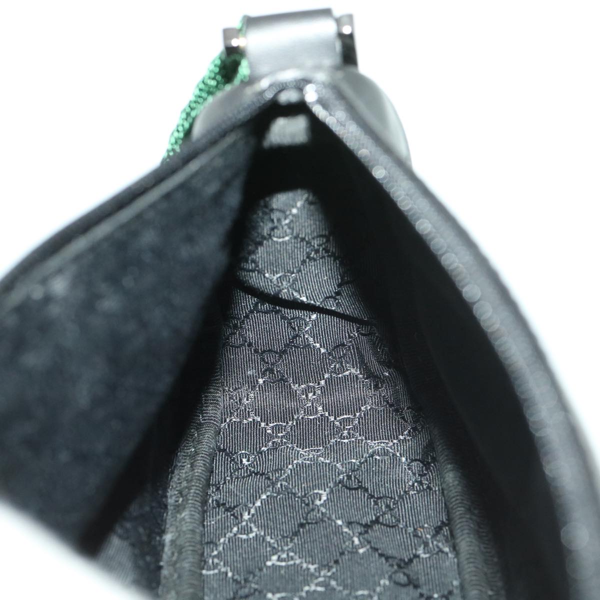 GUCCI Web Sherry Line Accessory Pouch Canvas Black Green Red 92820 39216