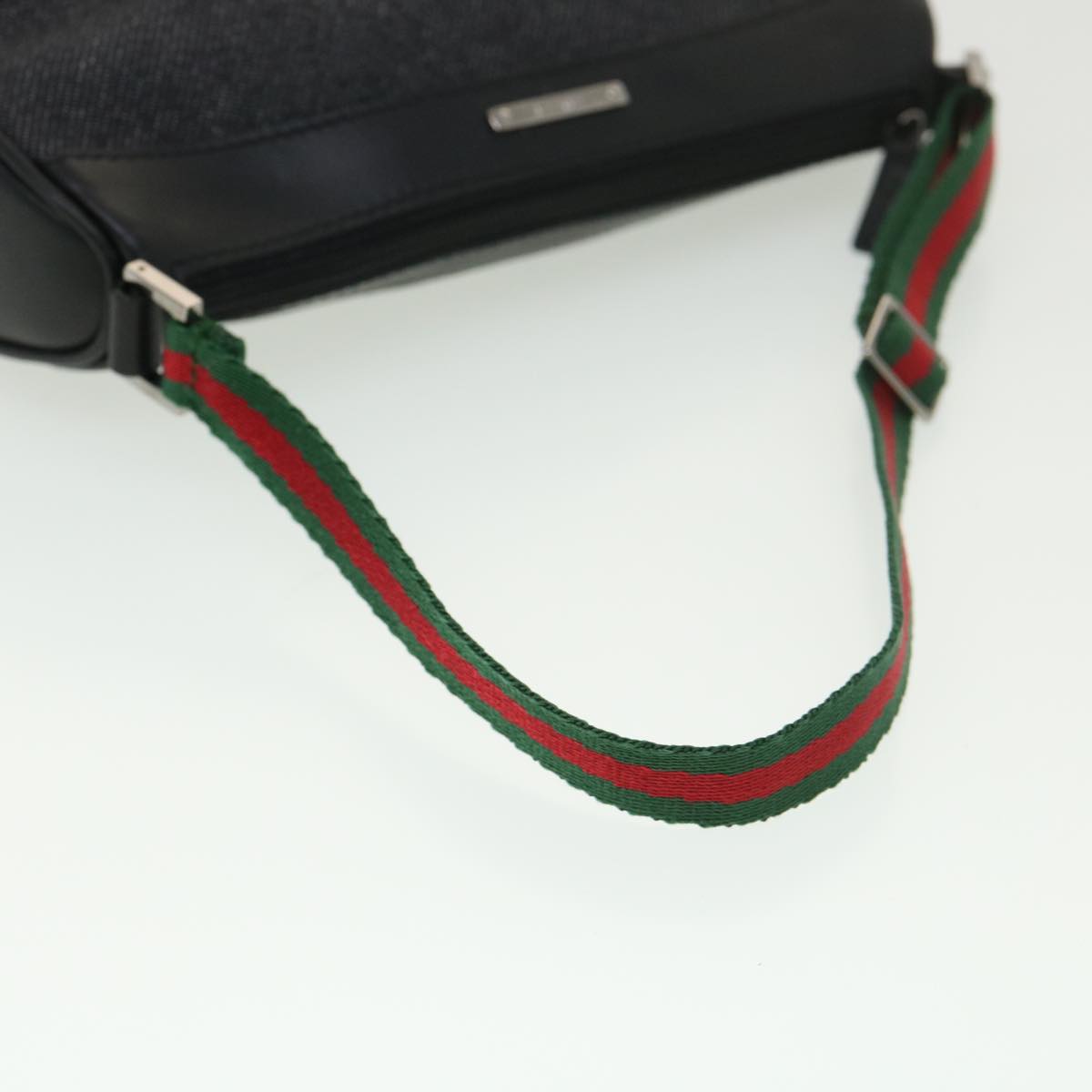 GUCCI Web Sherry Line Accessory Pouch Canvas Black Green Red 92820 39216