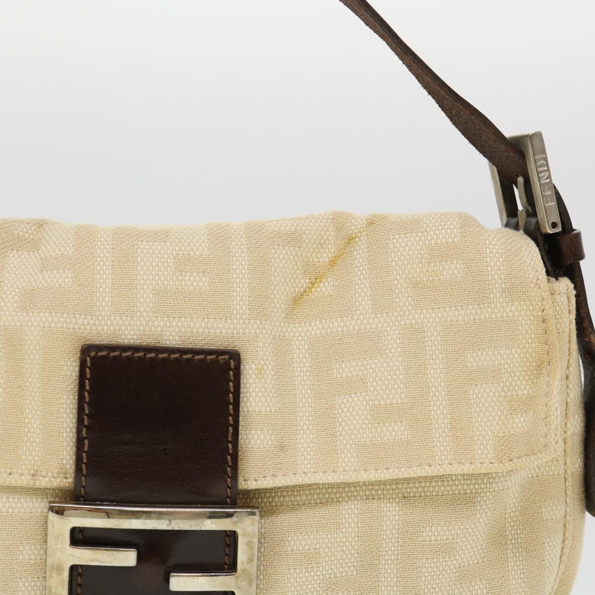 FENDI Zucca Canvas Mamma Baguette Shoulder Bag Beige 33492 26424 008 39285