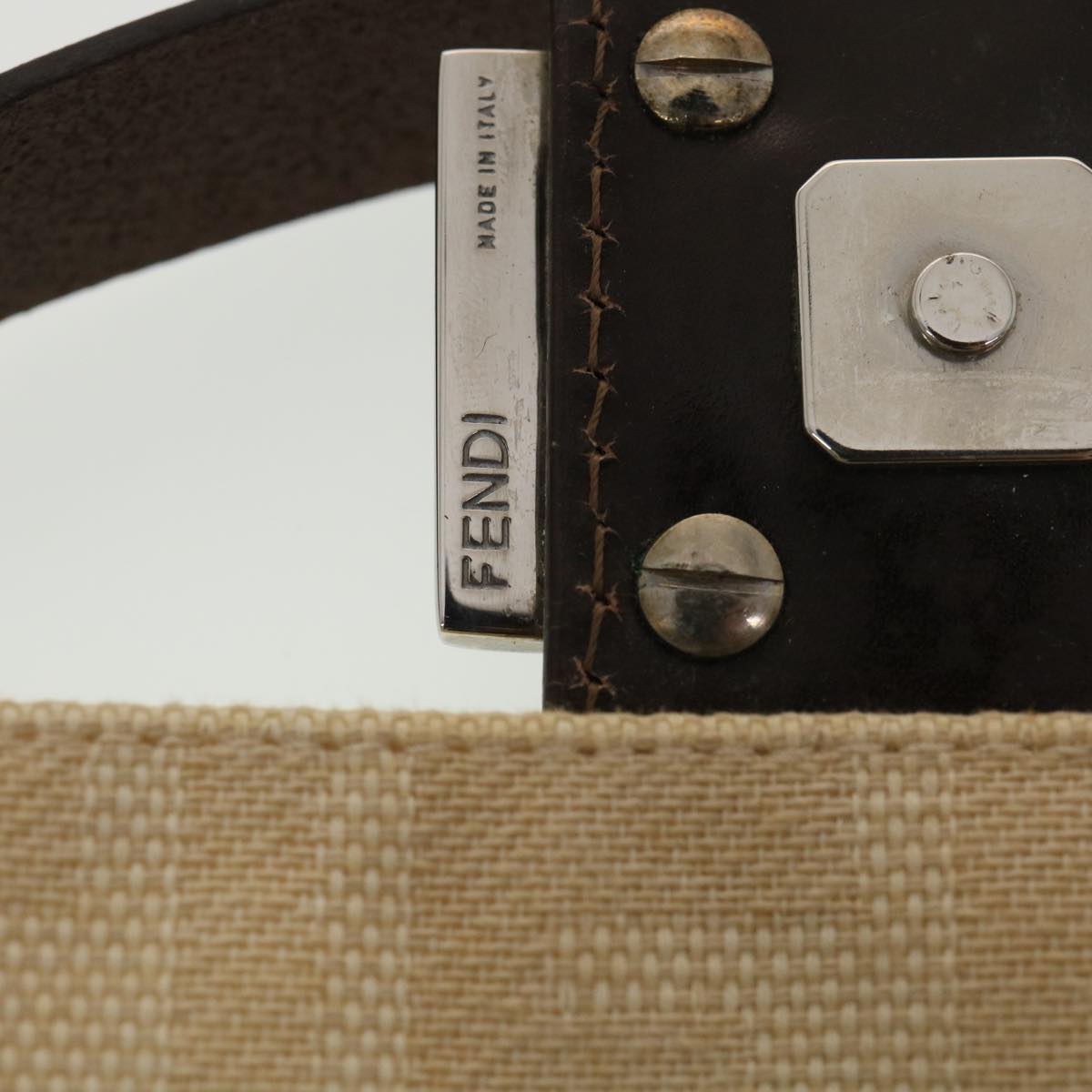 FENDI Zucca Canvas Mamma Baguette Shoulder Bag Beige 2355 26424 008 39301