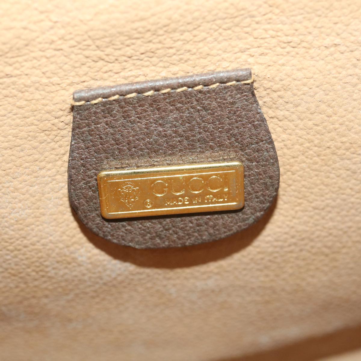 GUCCI GG Canvas Clutch Bag PVC Leather Beige 39307