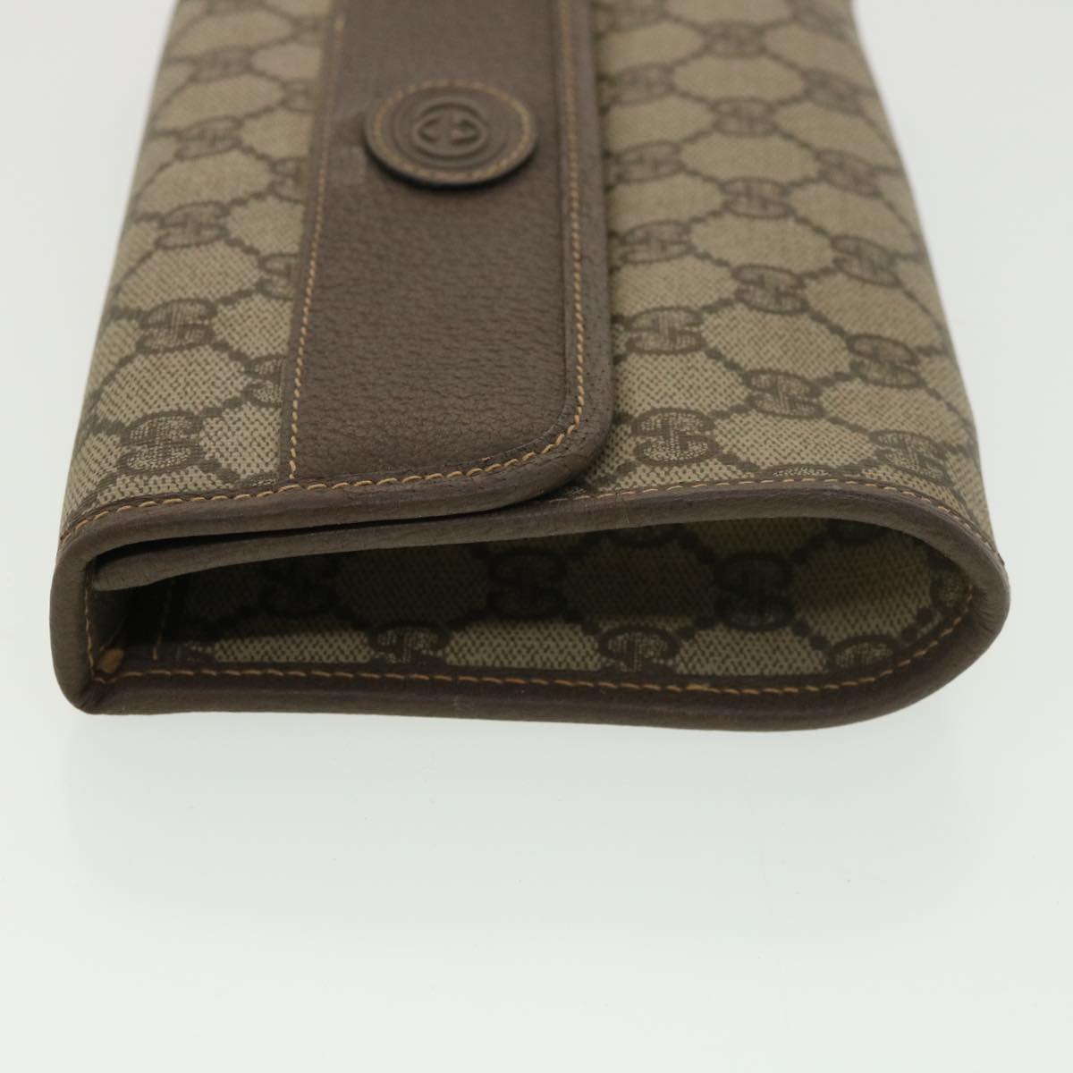 GUCCI GG Canvas Clutch Bag PVC Leather Beige 39307