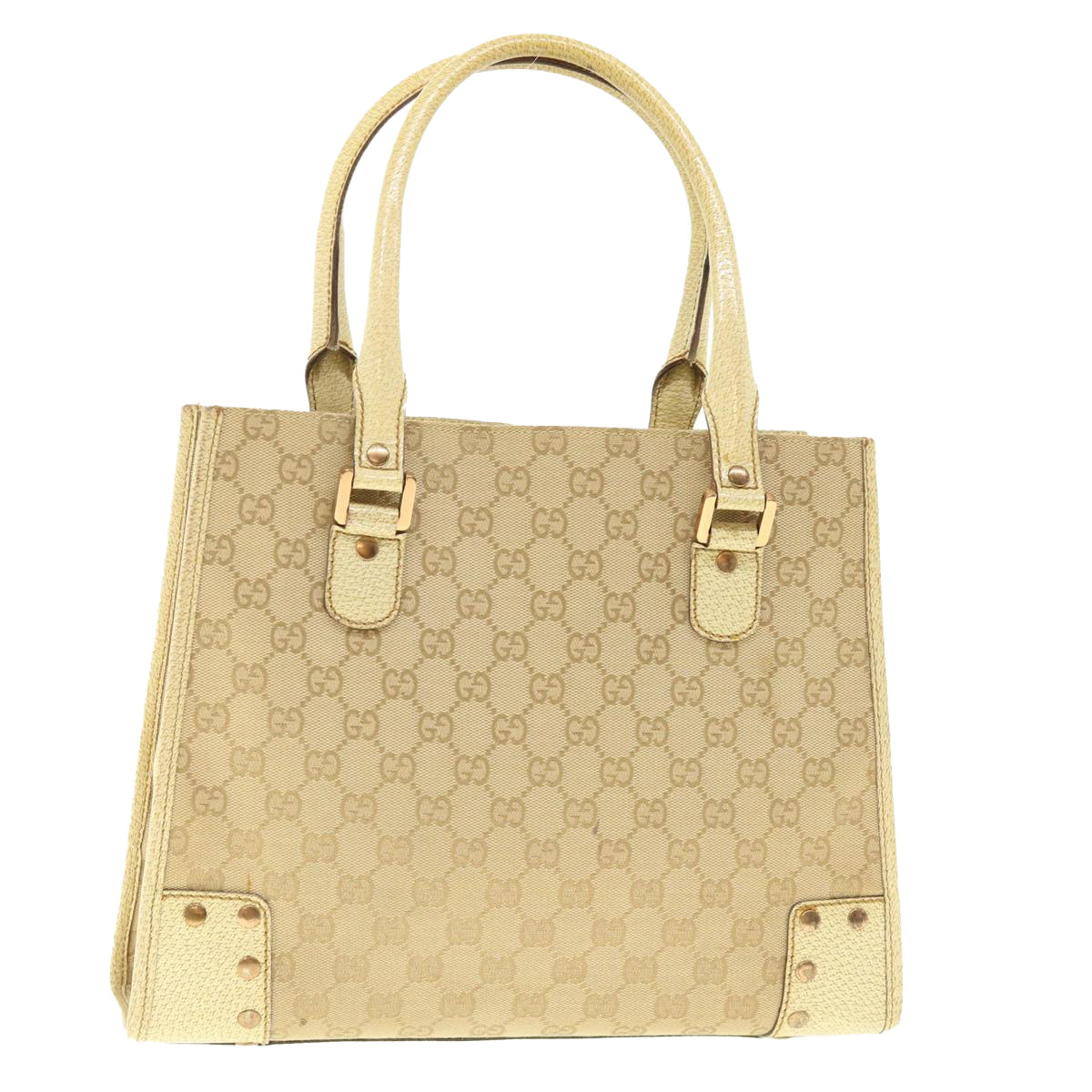 GUCCI GG Canvas Hand Bag Beige 124260 39453