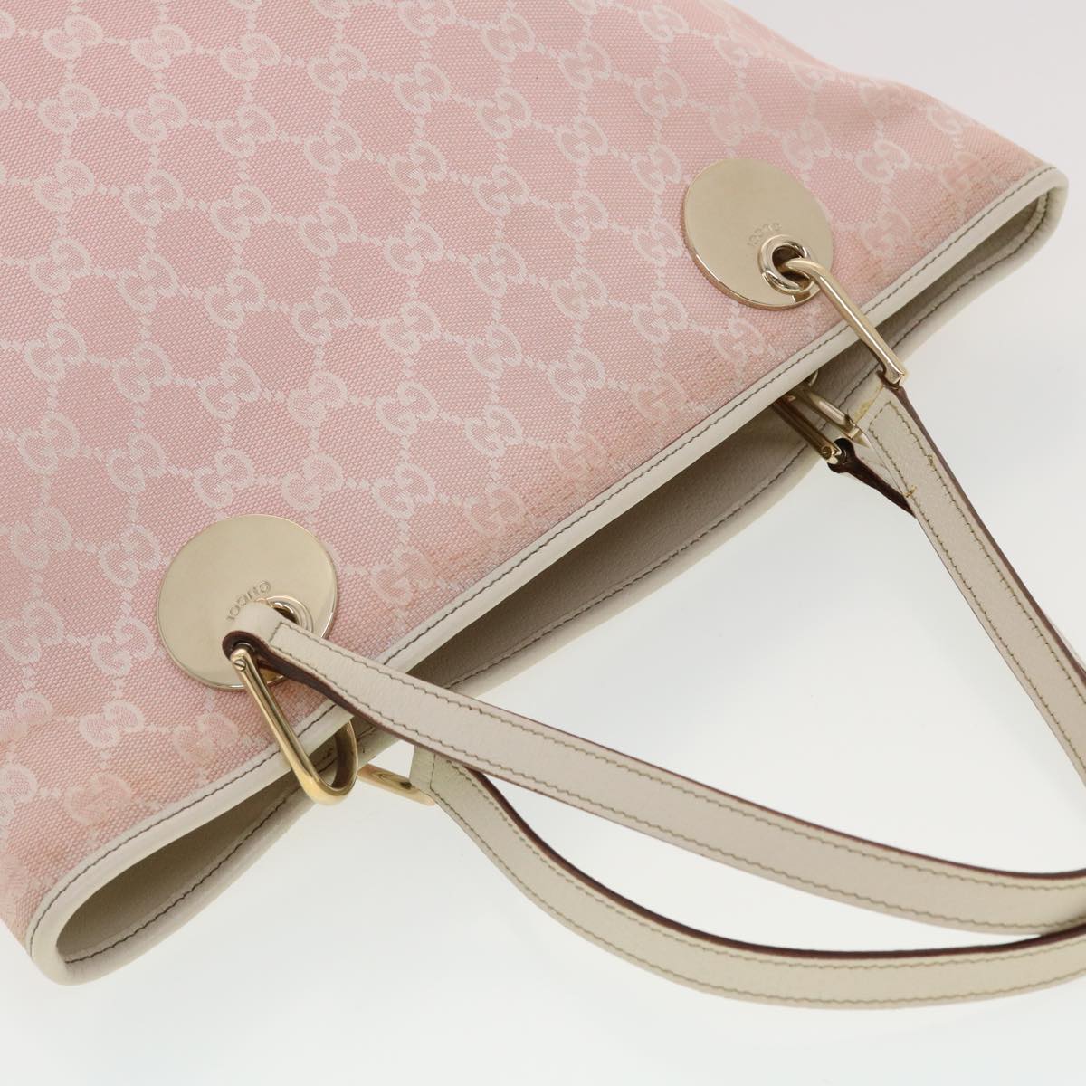GUCCI GG Canvas Shoulder Bag Pink 120836 39455