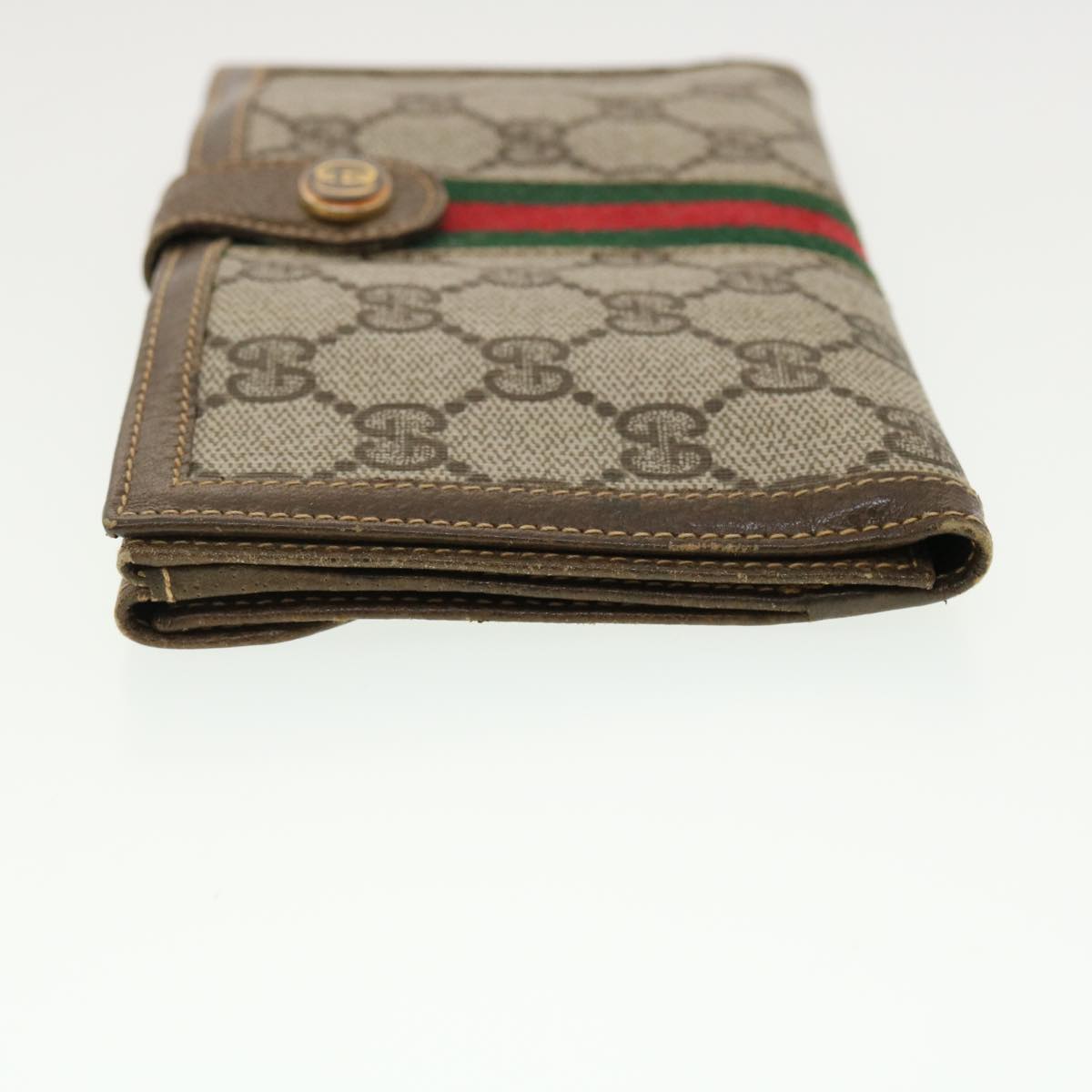 GUCCI GG Canvas Web Sherry Line Long Wallet Beige Red Green 39469