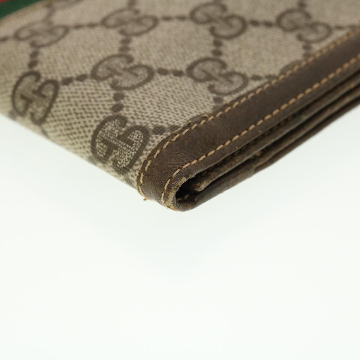 GUCCI GG Canvas Web Sherry Line Long Wallet Beige Red Green 39469