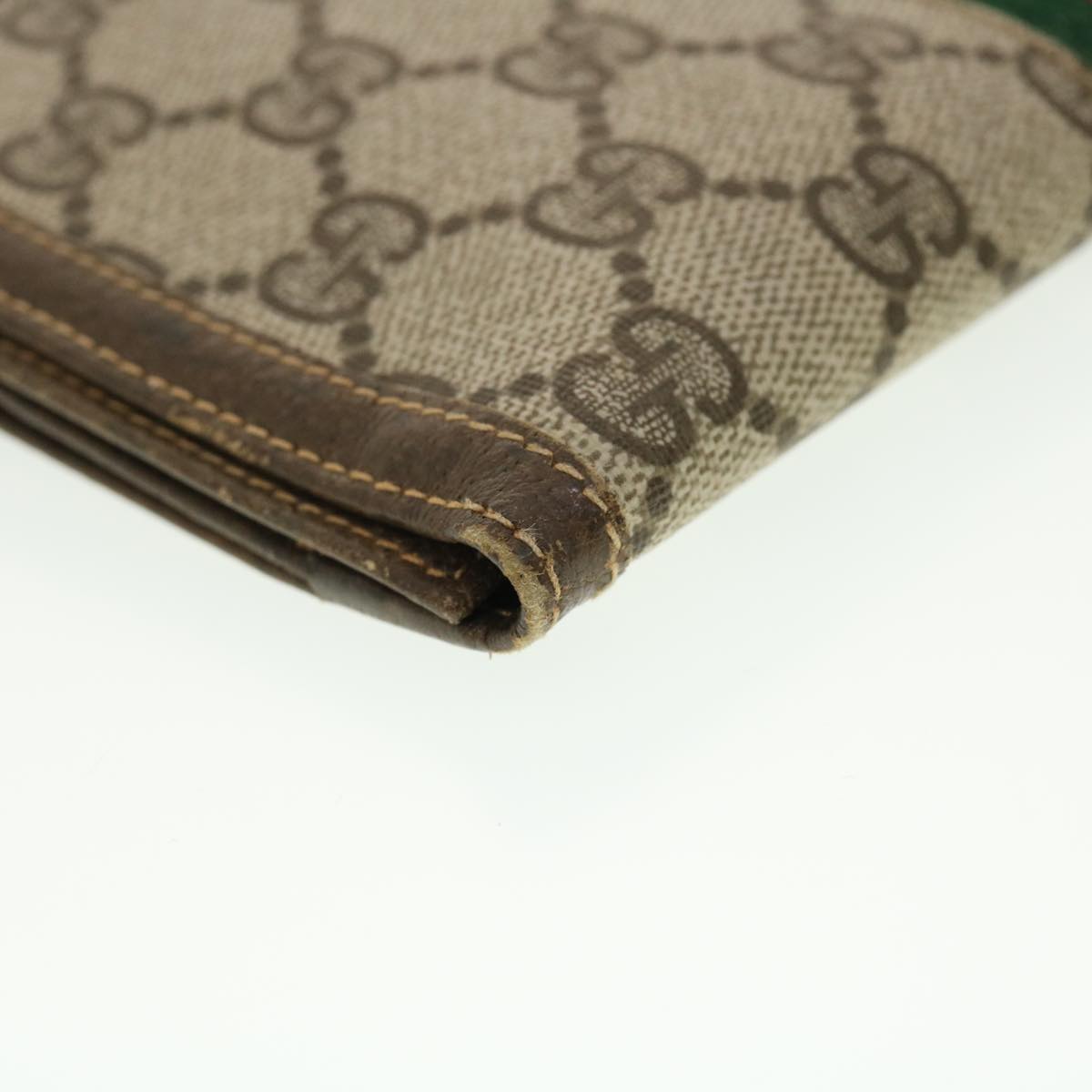 GUCCI GG Canvas Web Sherry Line Long Wallet Beige Red Green 39469