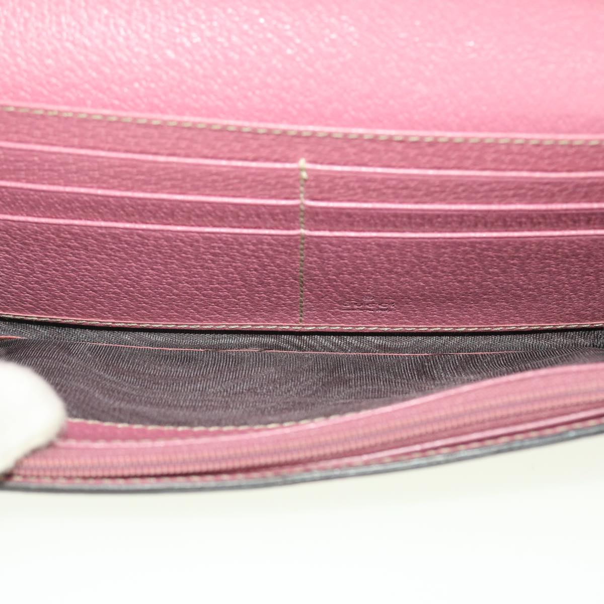 GUCCI GG Canvas Long Wallet Beige Pink 154168 39495