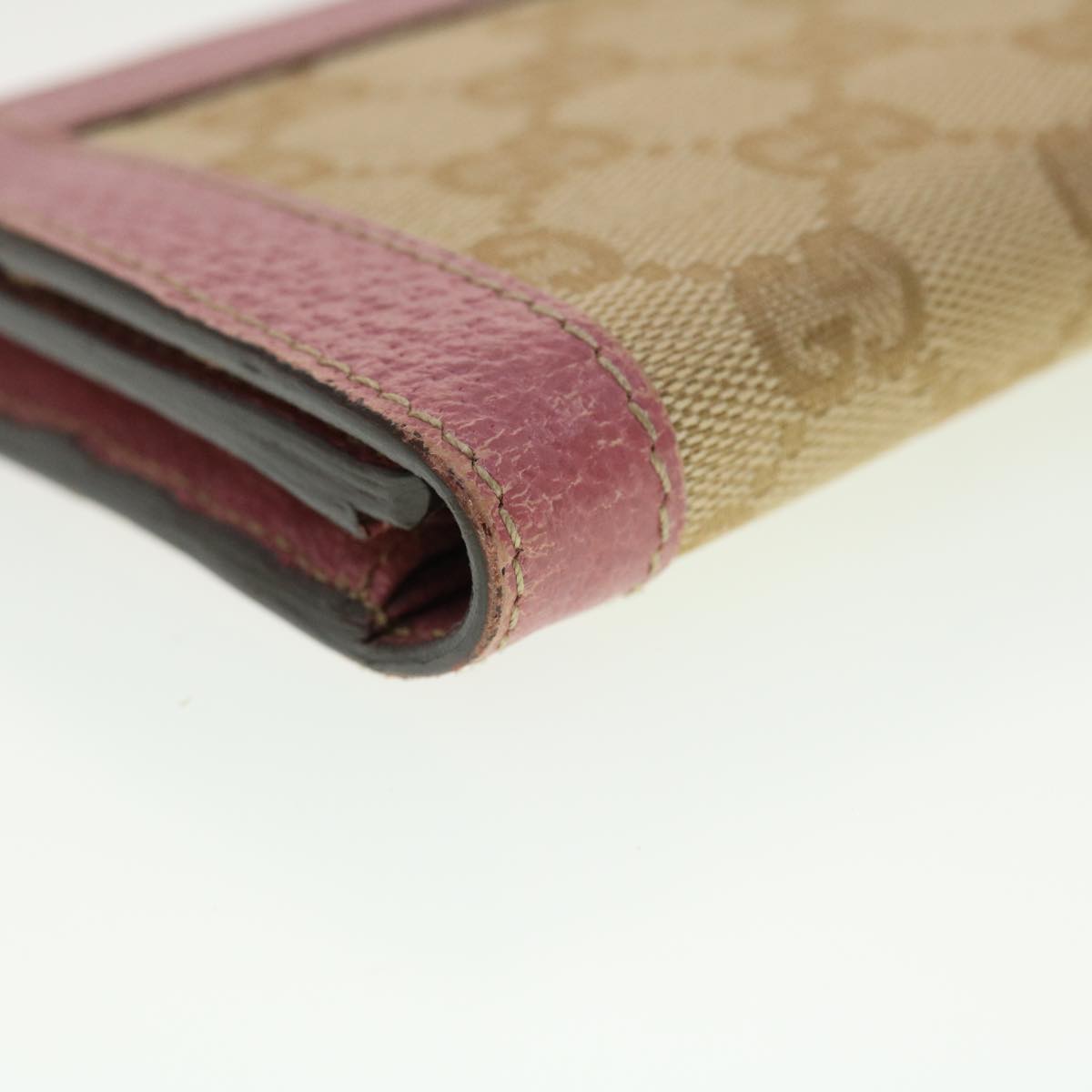GUCCI GG Canvas Long Wallet Beige Pink 154168 39495
