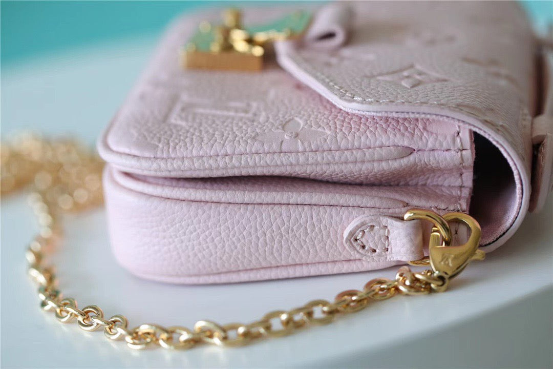 LV Micro Metis Monogram Empreinte Pink For Women, WomenÃ¢â‚¬â„¢s Handbags, Shoulder And Crossbody Bags 5.5in/14cm LV M81389
