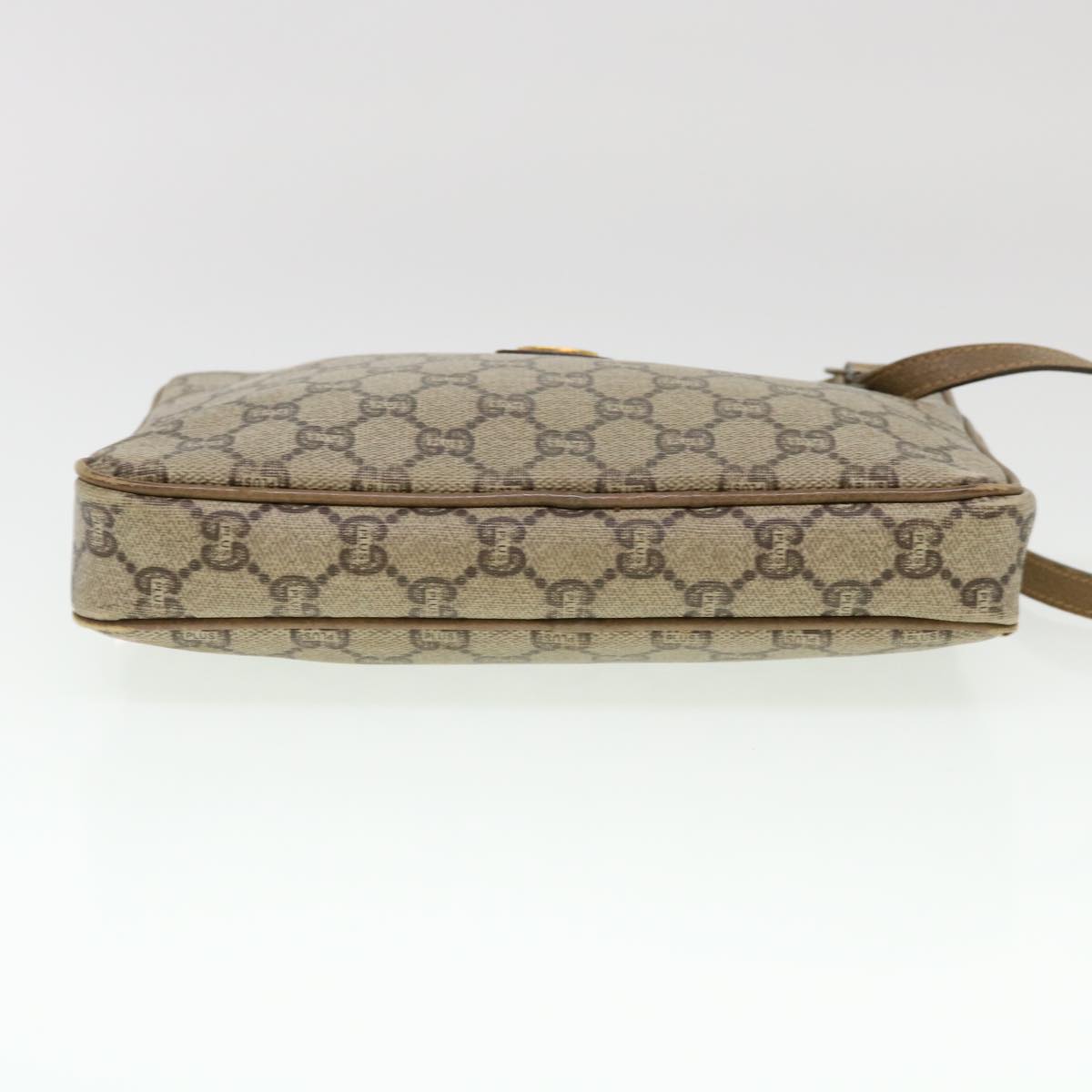 GUCCI GG Plus Canvas Clutch Bag PVC Leather Beige 39703