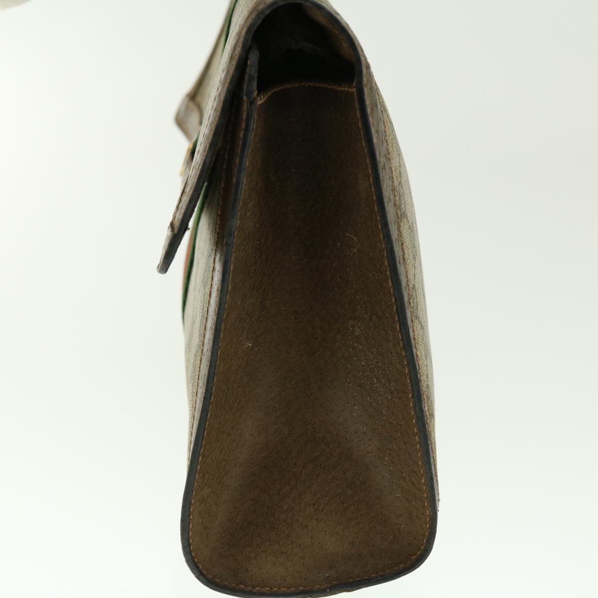 GUCCI GG Canvas Web Sherry Line Clutch Bag Beige Red Green 89.01.007 39747