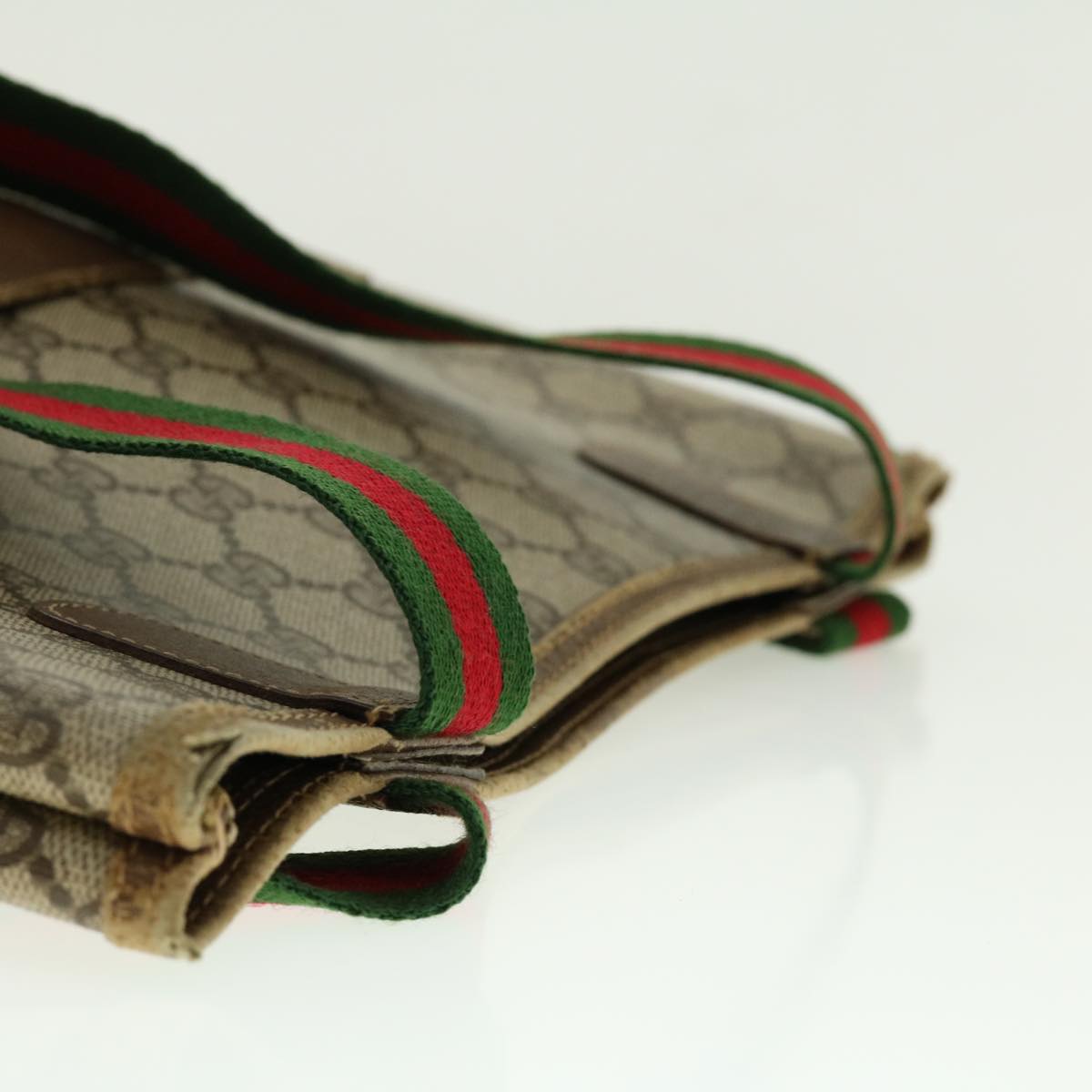 GUCCI GG Canvas Web Sherry Line Tote Bag Beige Red Green 120.02.003 39772