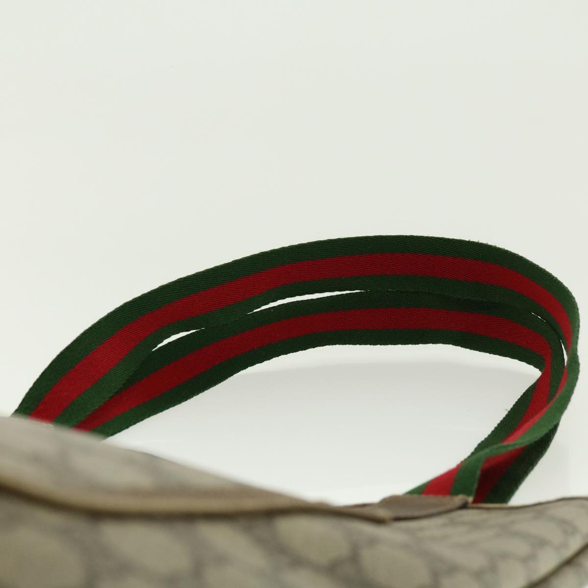 GUCCI GG Canvas Web Sherry Line Tote Bag Beige Red Green 120.02.003 39772