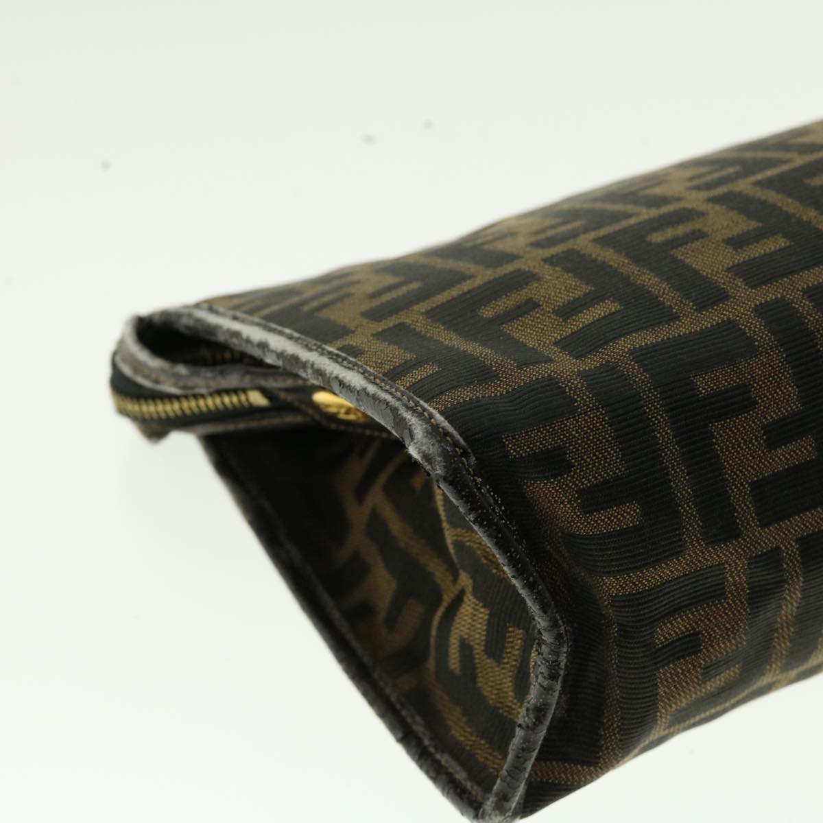 FENDI Zucca Canvas Clutch Bag Black Brown 2201-26533-089 39773