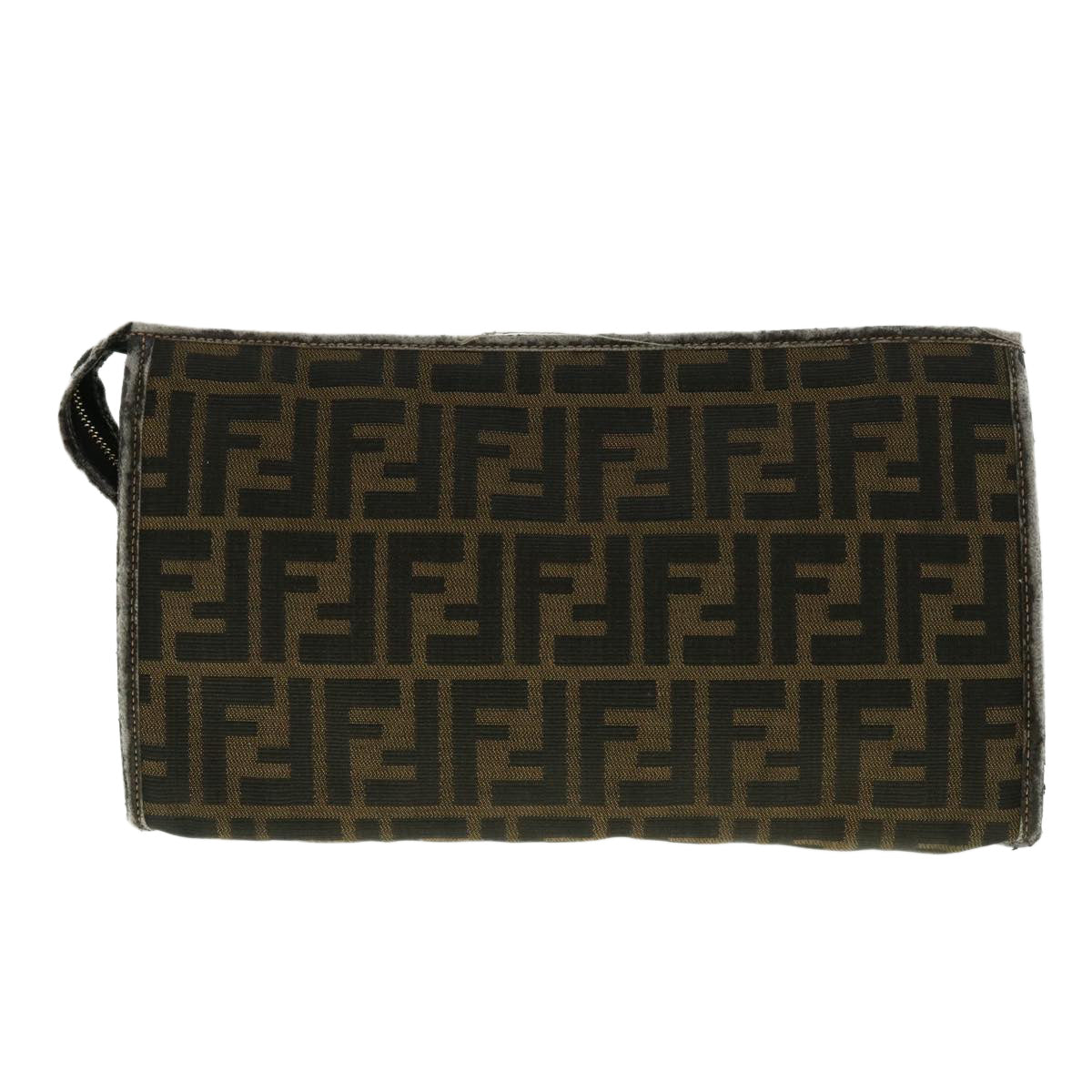 FENDI Zucca Canvas Clutch Bag Black Brown 2201-26533-089 39773