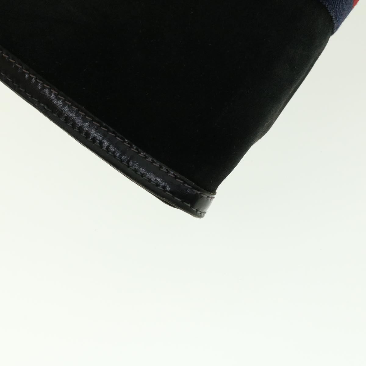 GUCCI Sherry Line Clutch Bag Suede Leather Black Red Navy 39781