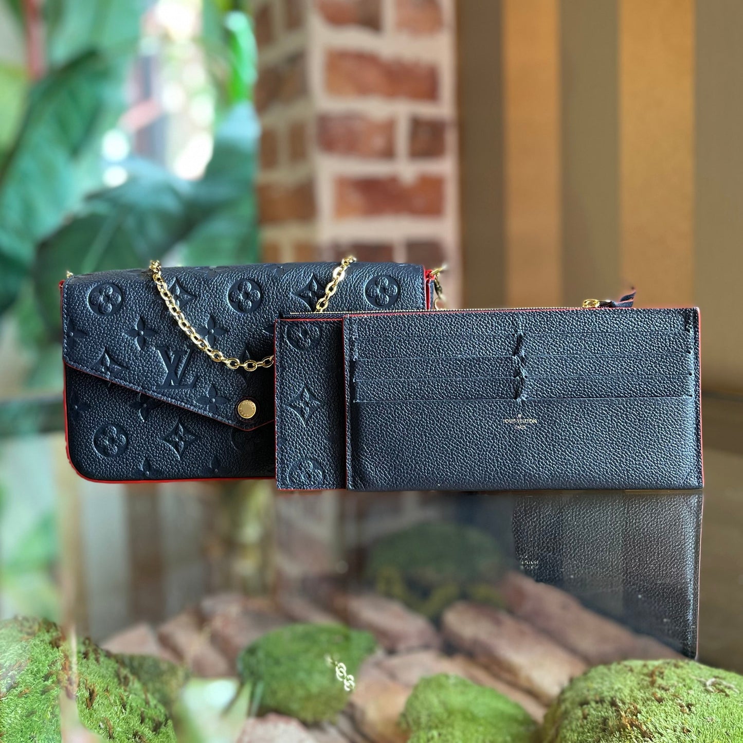 LOUIS VUITTON Felicie Pochette Monogram Empreinte Leather Crossbody Bag