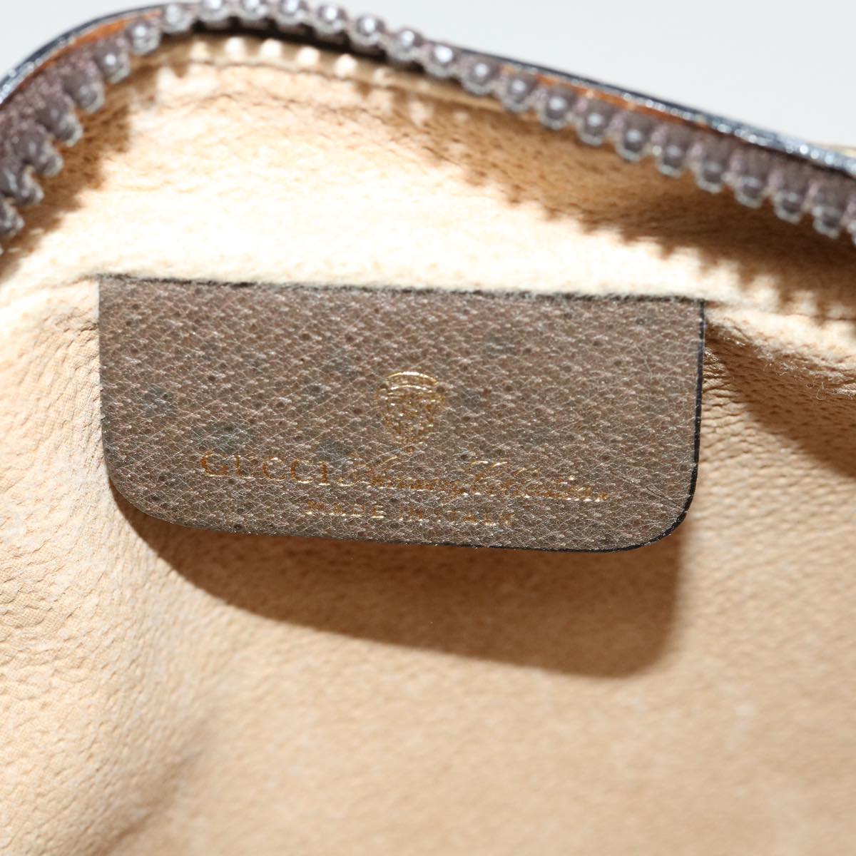 GUCCI Web Sherry Line GG Canvas Shoulder Bag PVC Leather Beige Green 39955