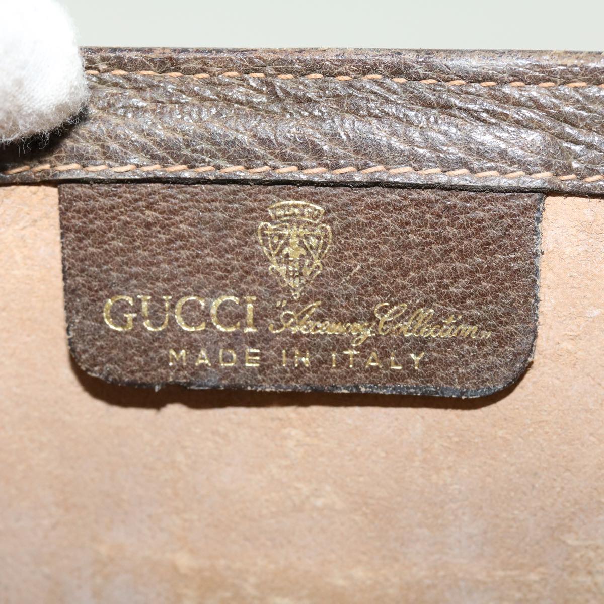 GUCCI Web Sherry Line GG Canvas Clutch Bag PVC Leather Beige Green 39956