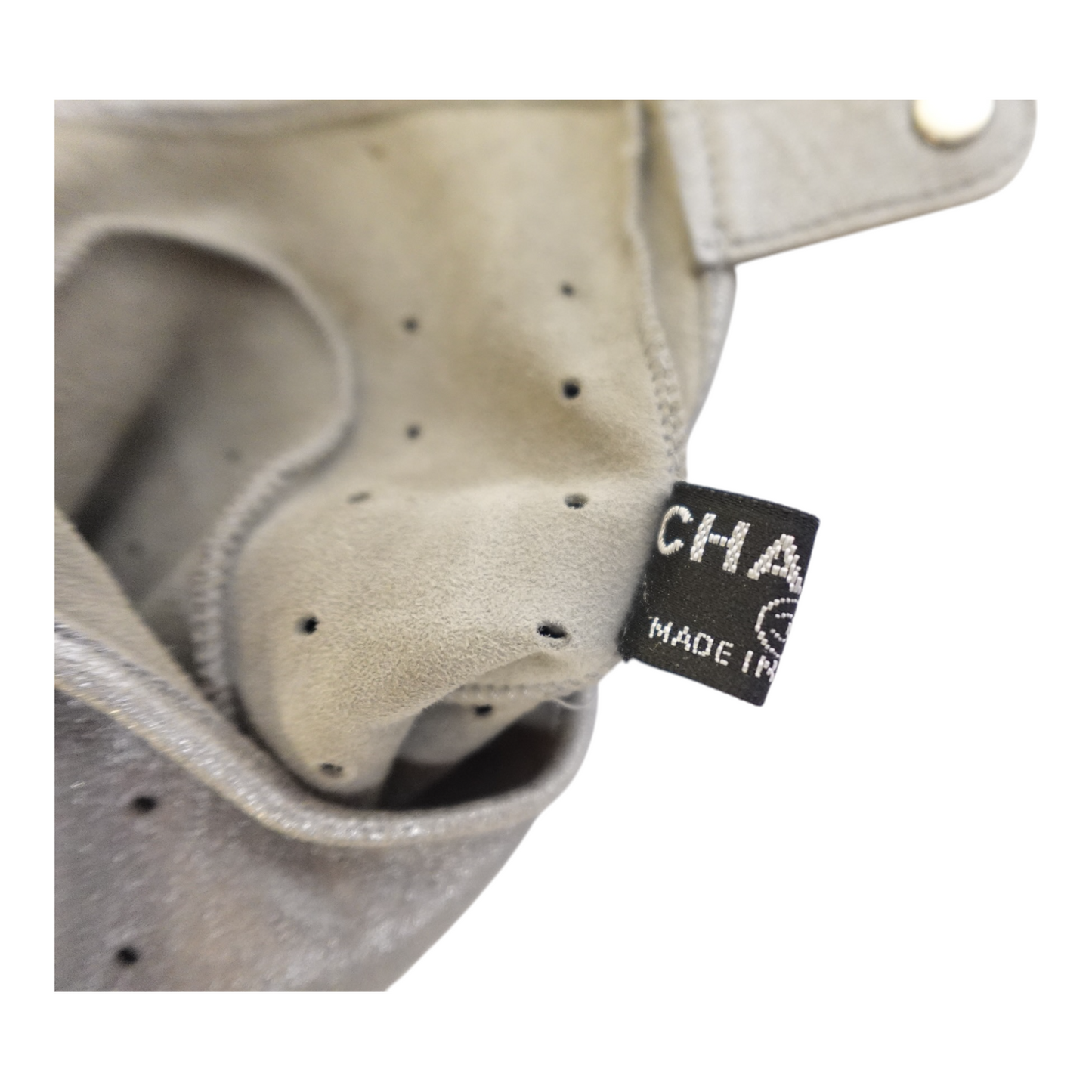 Chanel Grey Leather Driving Gloves