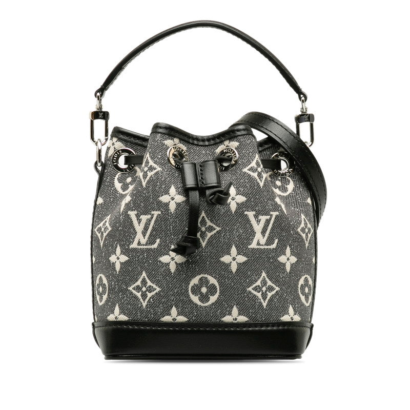 Louis Vuitton Jacquard Monogram Nano Noe Bag M46449 Shoulder Bag Grey Black