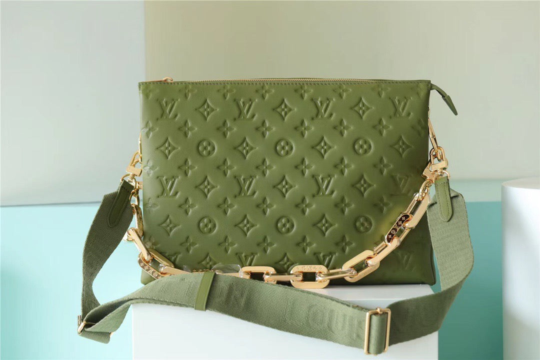 LV Coussin MM Monogram Khaki For Women, WomenÃ¢â‚¬â„¢s Handbags, Shoulder And Crossbody Bags 13.4in/34cm LV M20568