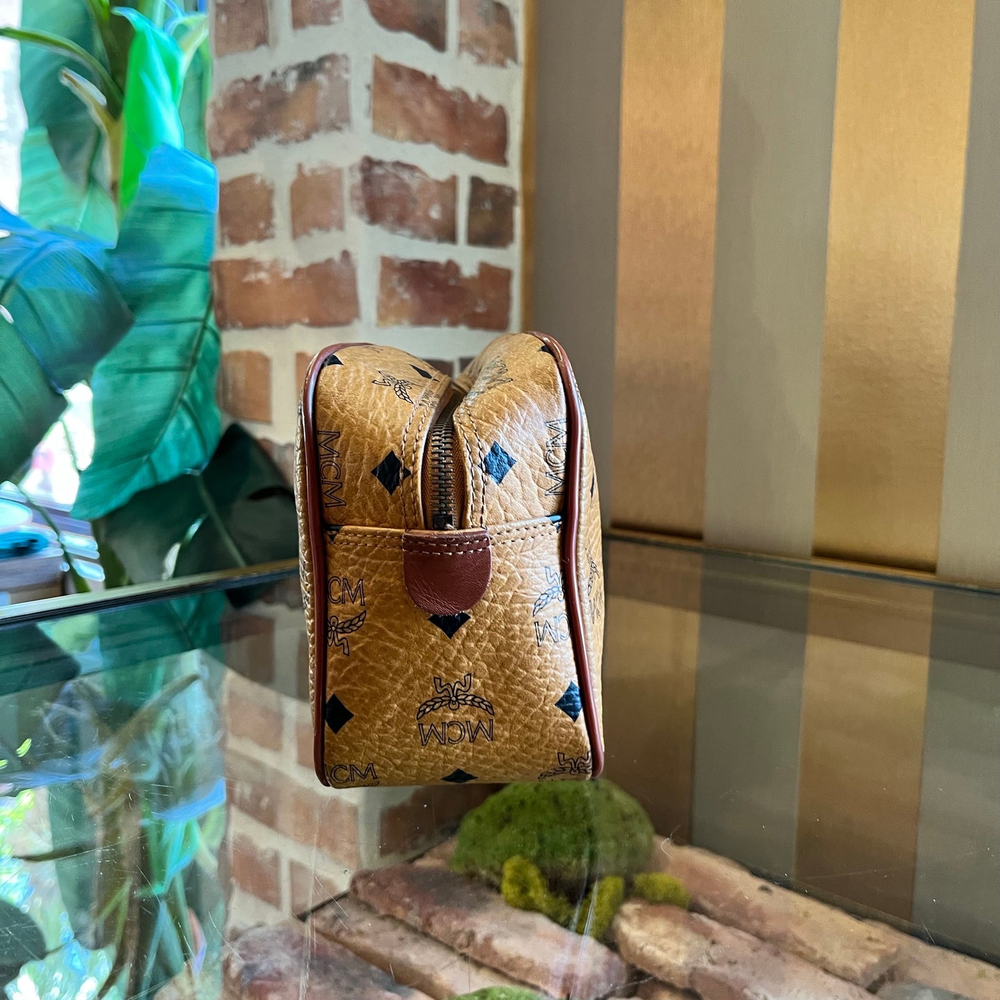 MCM Visetos Monogram Canvas Toiletry Pouch