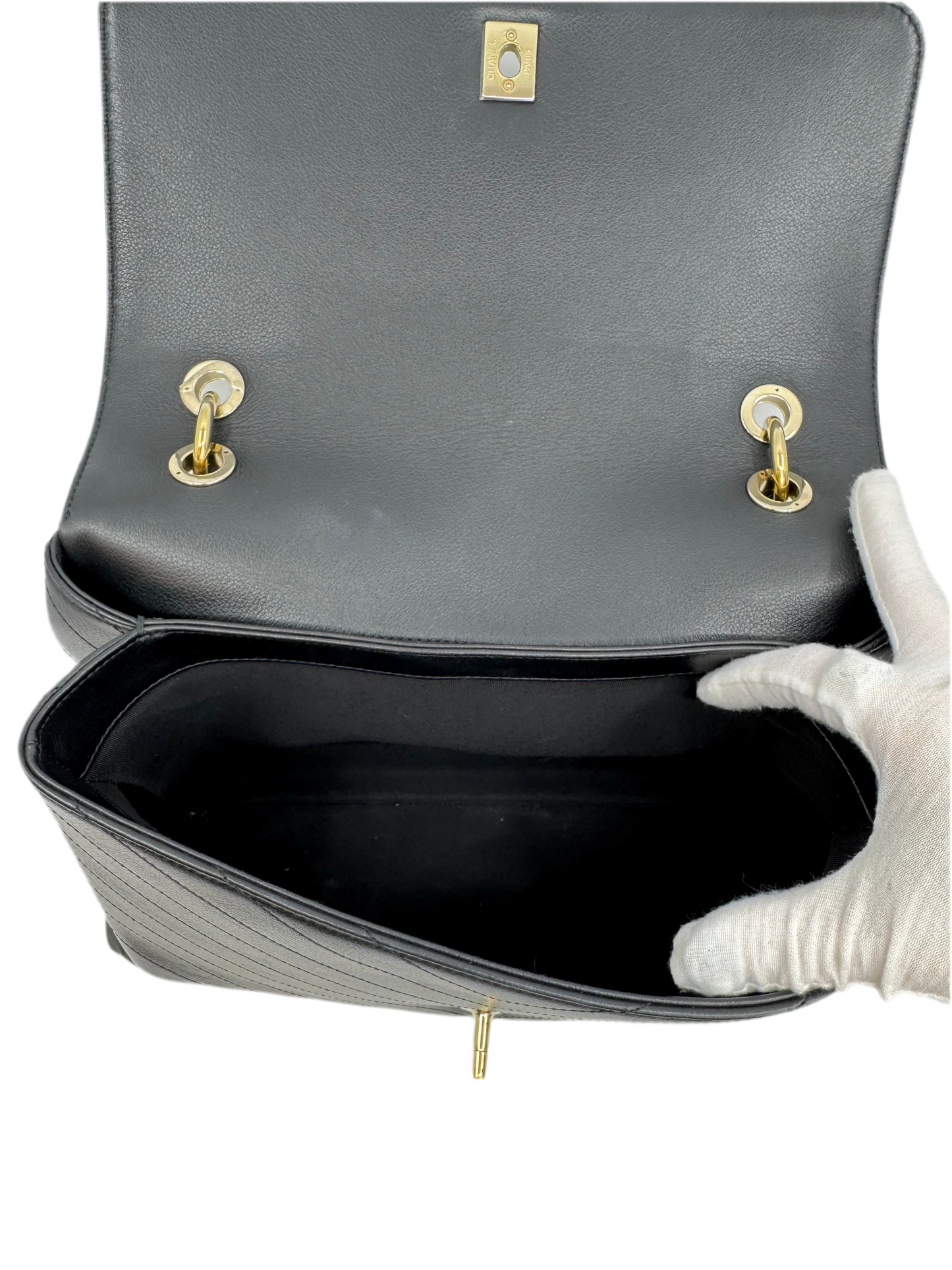 Chanel Chevron Top Handle Bag
