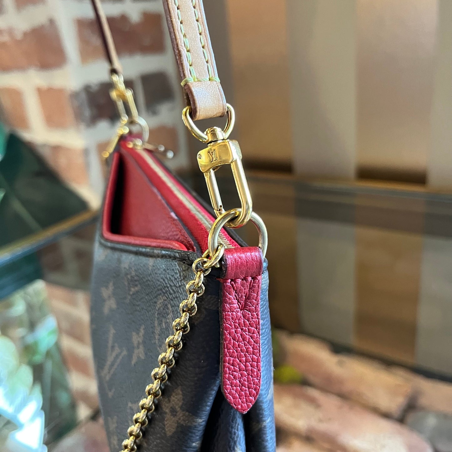 LOUIS VUITTON Pallas Clutch Monogram Canvas Crossbody