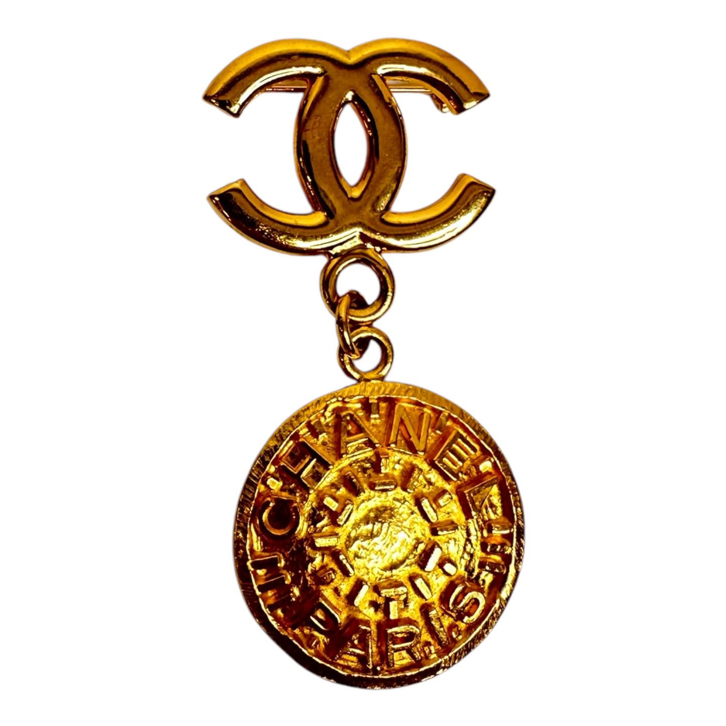 Chanel 1995 Gold Medallion Brooch