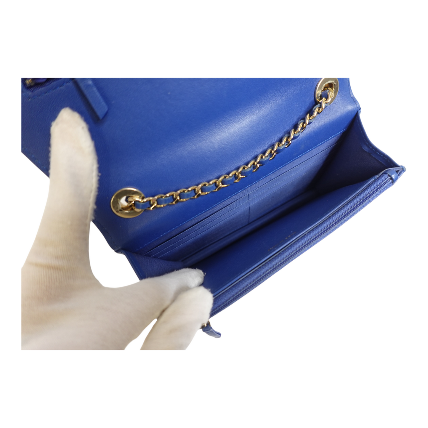 Chanel Lambskin Chevron Quilted Trendy Wallet On Chain