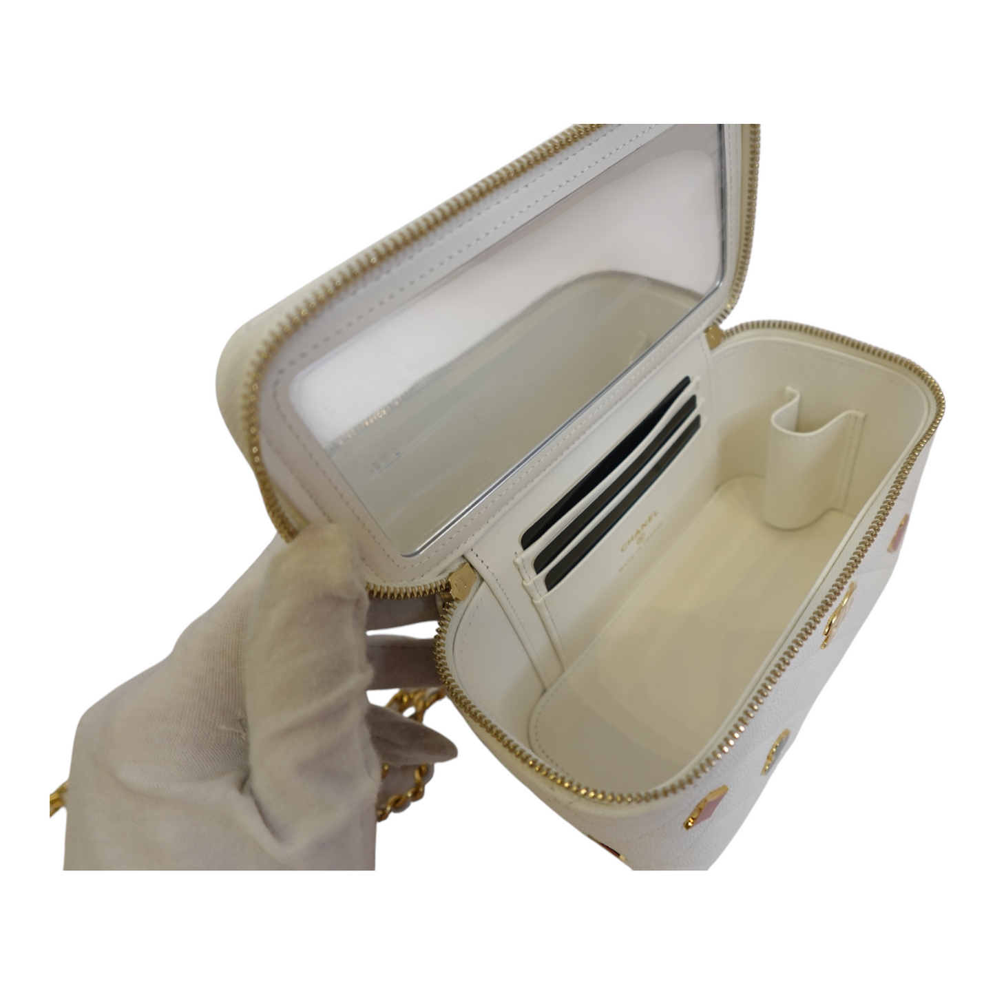 Chanel Coco Casino Caviar Quilted Small Vanity Case