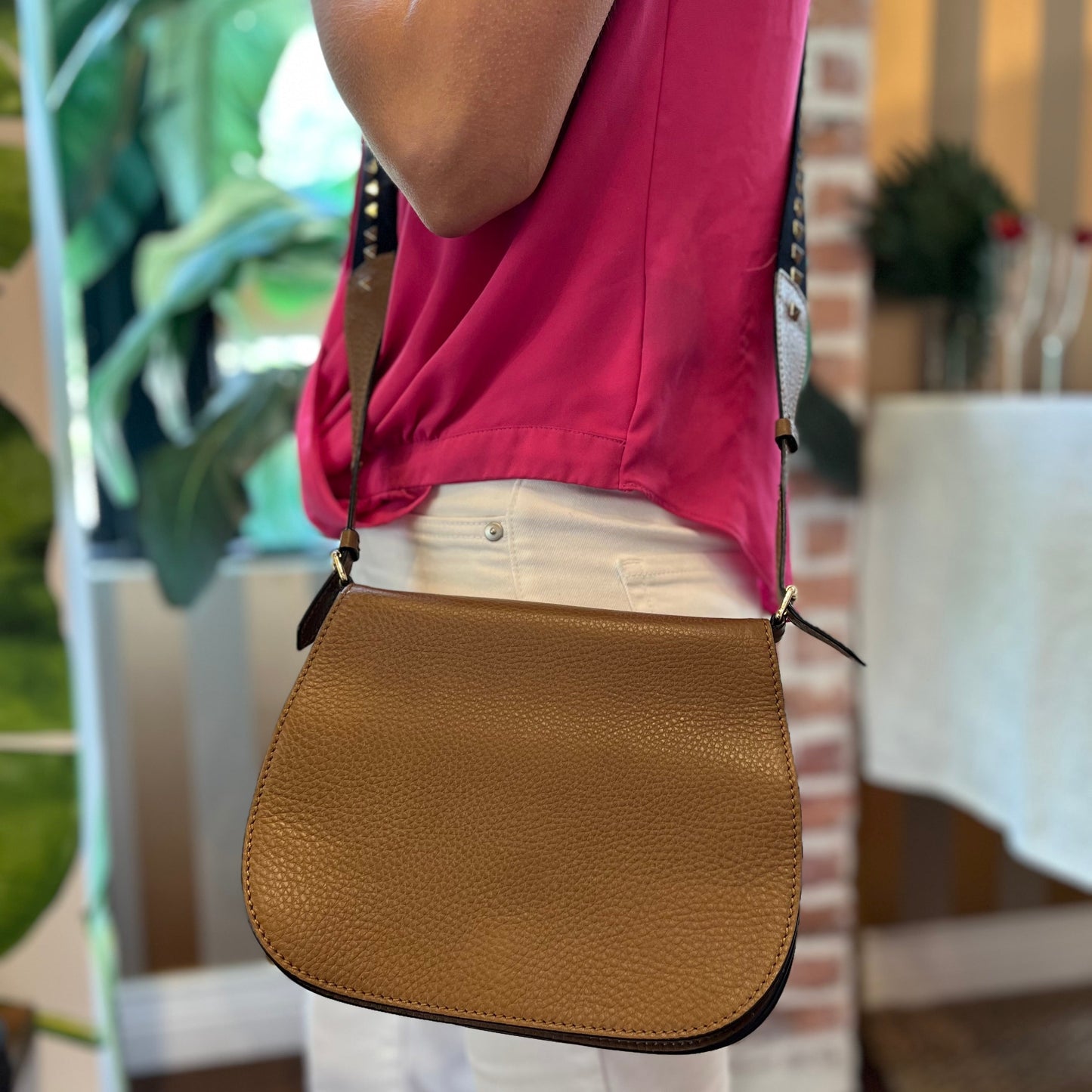 VALENTINO Band Rockstud Grained Calfskin Crossbody Bag ADI1194