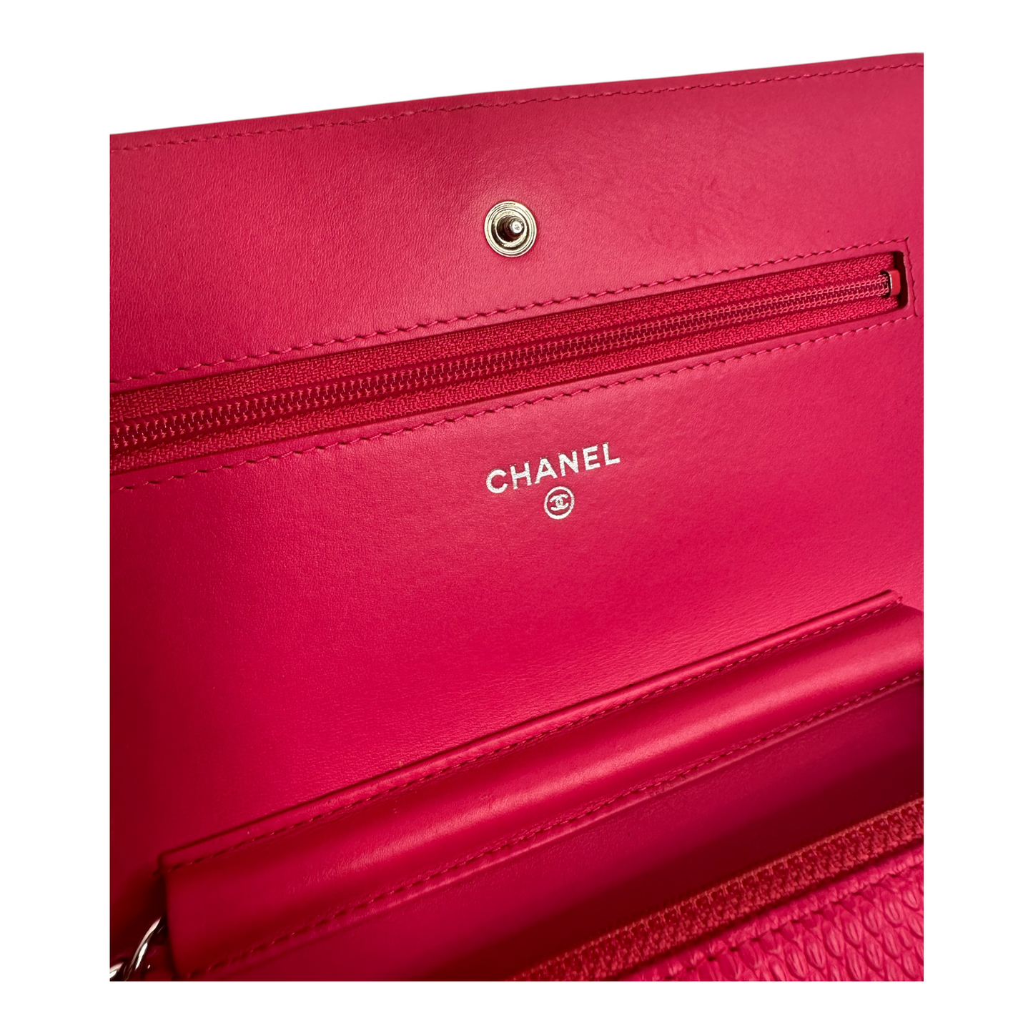 Chanel Hot Pink Lizard WOC Wallet On Chain