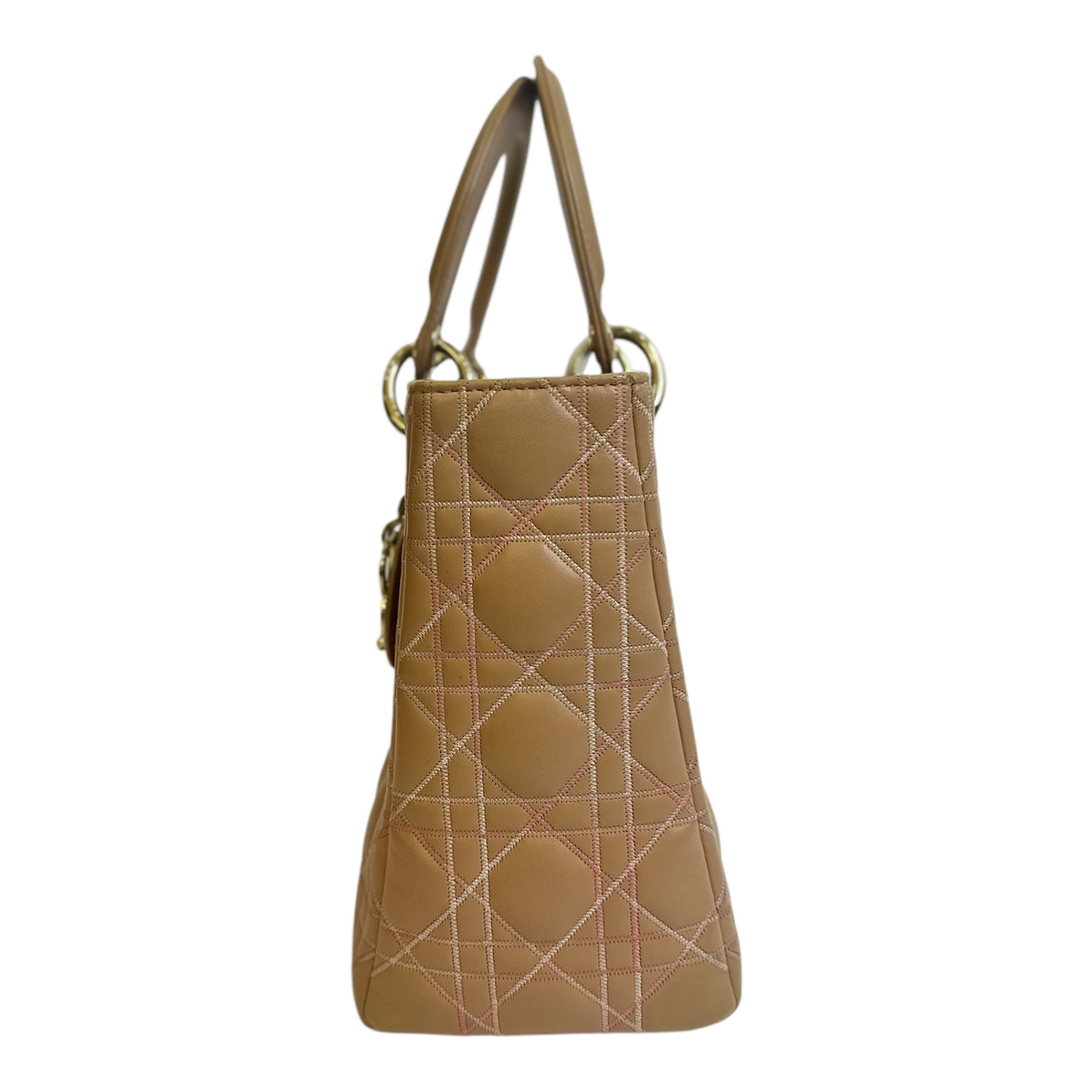 Christian Dior Lady Dior Patent Cannage Medium Beige