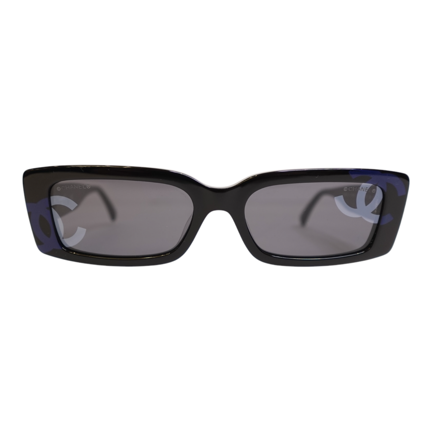 Chanel CC Black Rectangular Sunglasses