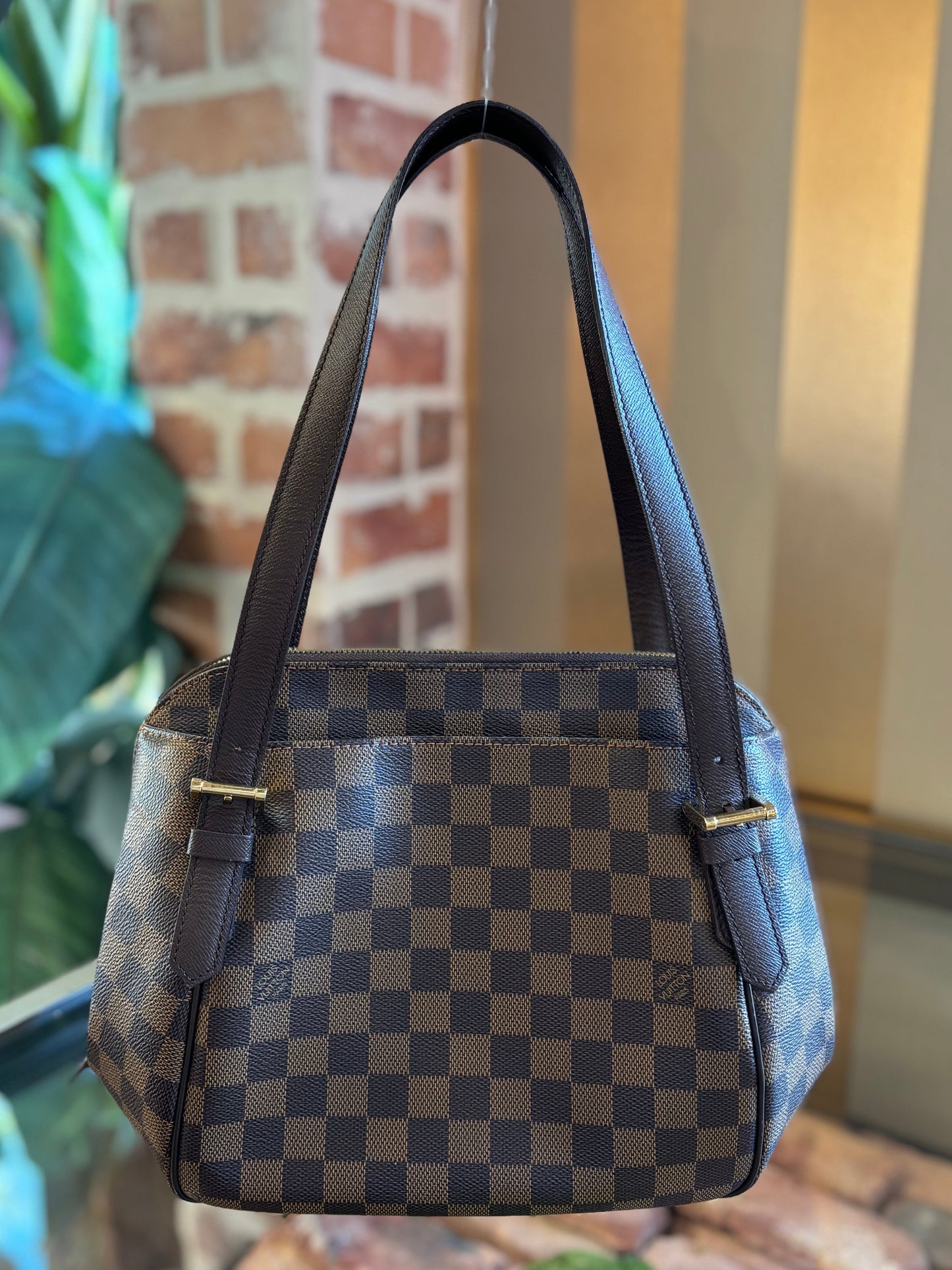 LOUIS VUITTON Damier Ebene Belem MM Shoulder Bag