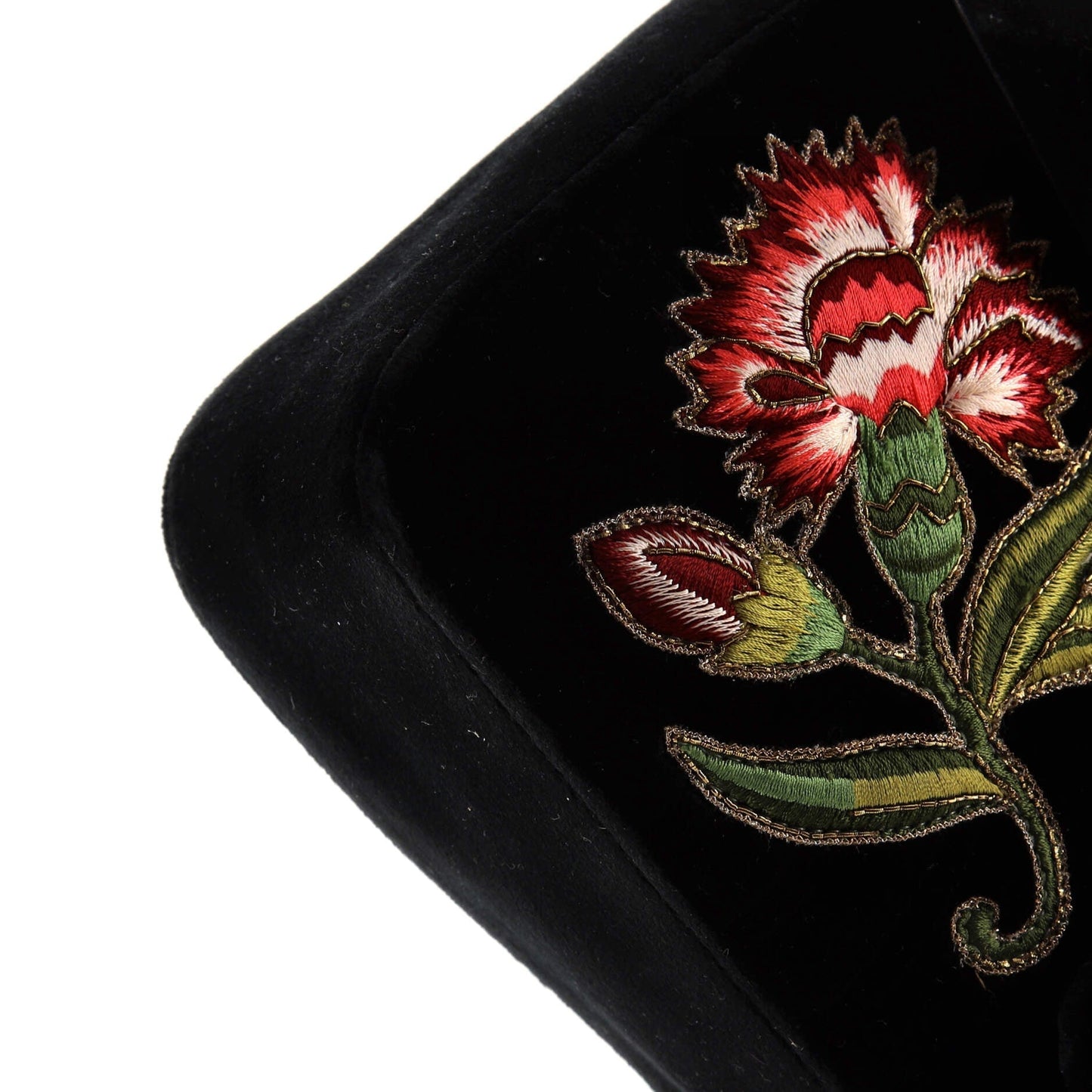 GG Marmont Flap Bag Embroidered Matelasse Velvet Medium