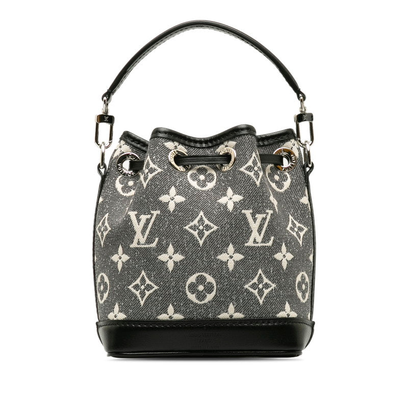Louis Vuitton Jacquard Monogram Nano Noe Bag M46449 Shoulder Bag Grey Black