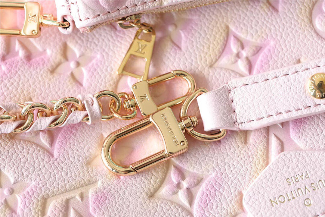 LV Multi Pochette AcGLAMIssoires Monogram Empreinte Pink For Women, WomenÃ¢â‚¬â„¢s Handbags 9.4in/24cm LV M46093